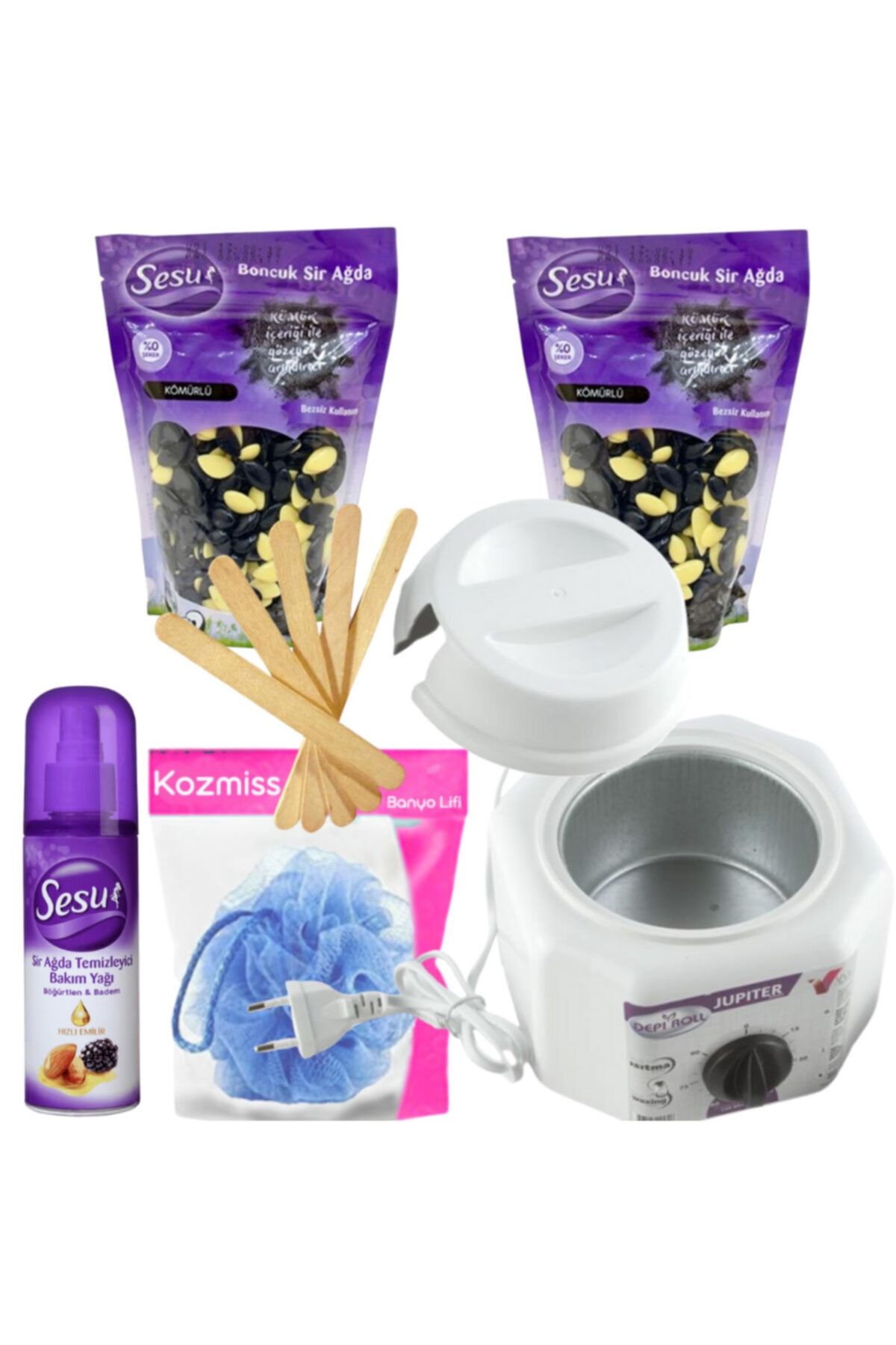 Kozmiss Depiroll Makine Kömürlü Boncuk Ağda Seti 6 Parça