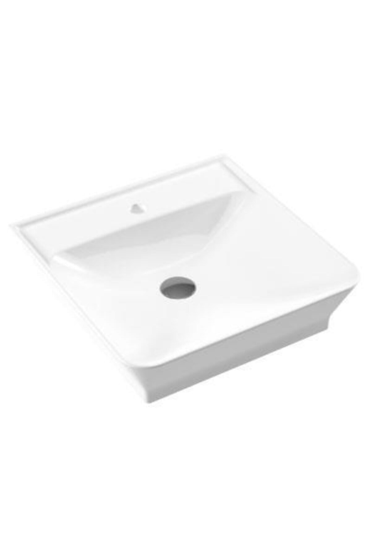 Eca Serel Tezgah Üstü Batarya Delikli Lavabo 50x50 cm 2840txs110h