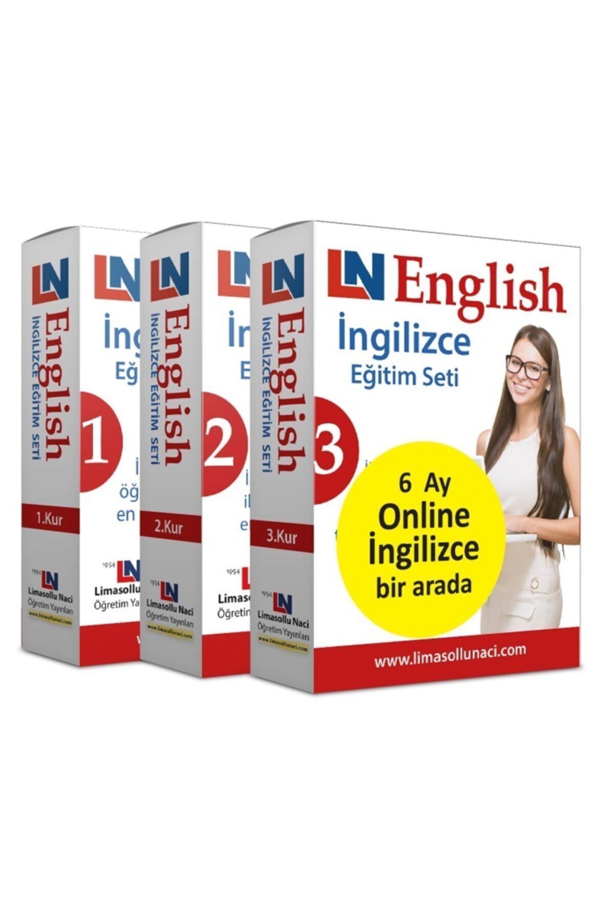 Limasollu Naci Öğretim Yayınları Ln Ingilizce Eğitim Setleri 3 Kur Bir Arada + 6 Ay Online Ingilizce Kursu