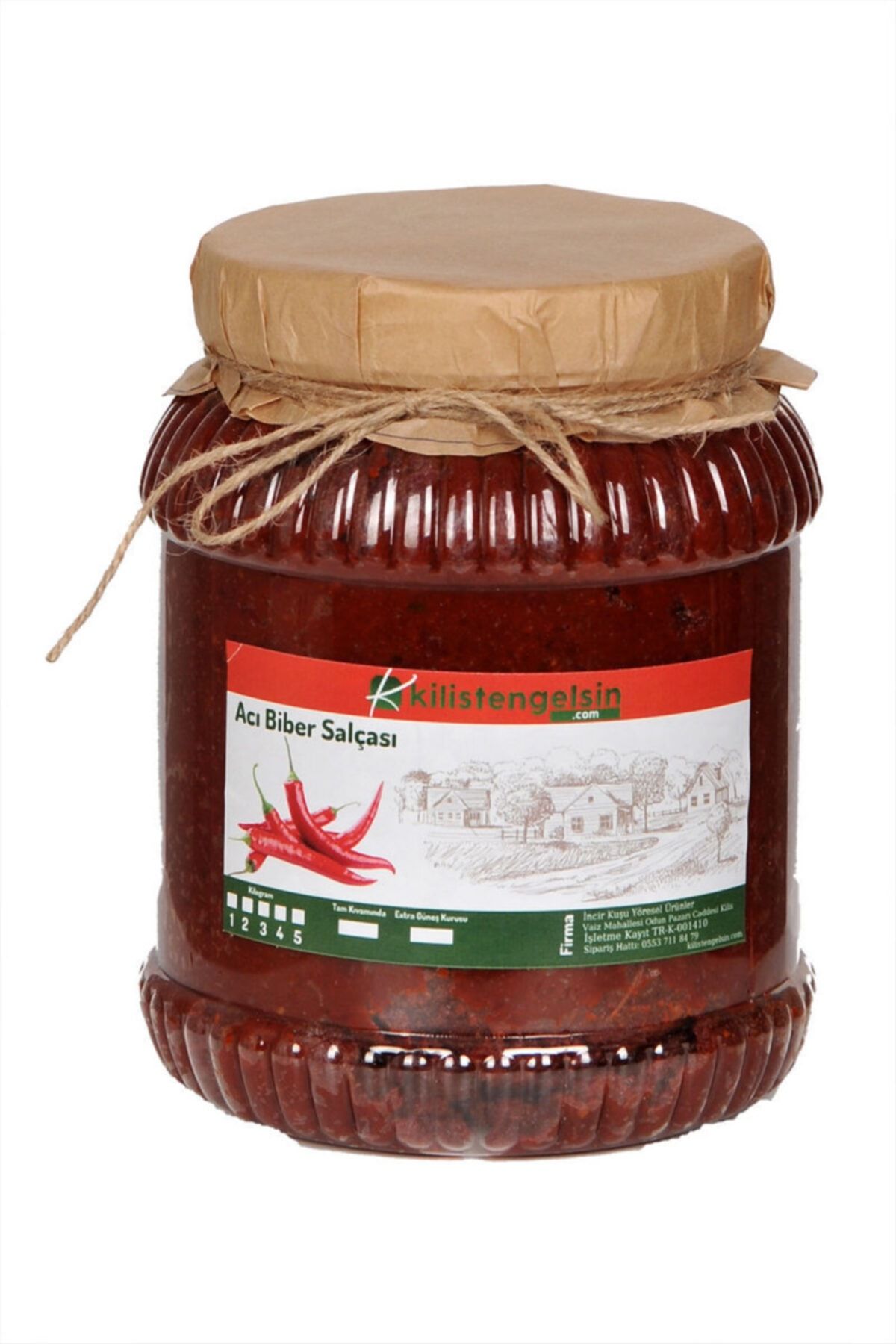 Kilisten Gelsin Ev Yapımı Doğal Acı Biber Salçası 2 kg