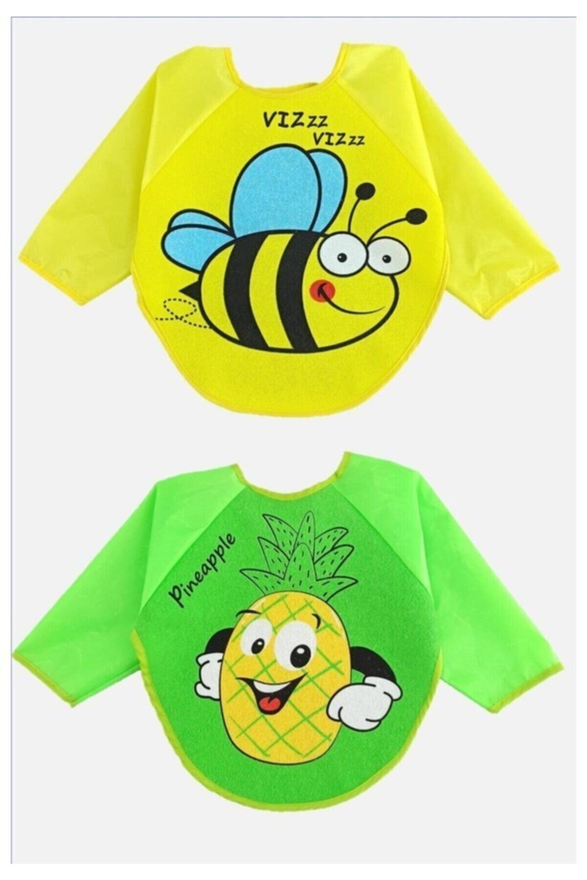 Belinay Ananas Ve Arı Figürlü Kollu Mama Önlüğü