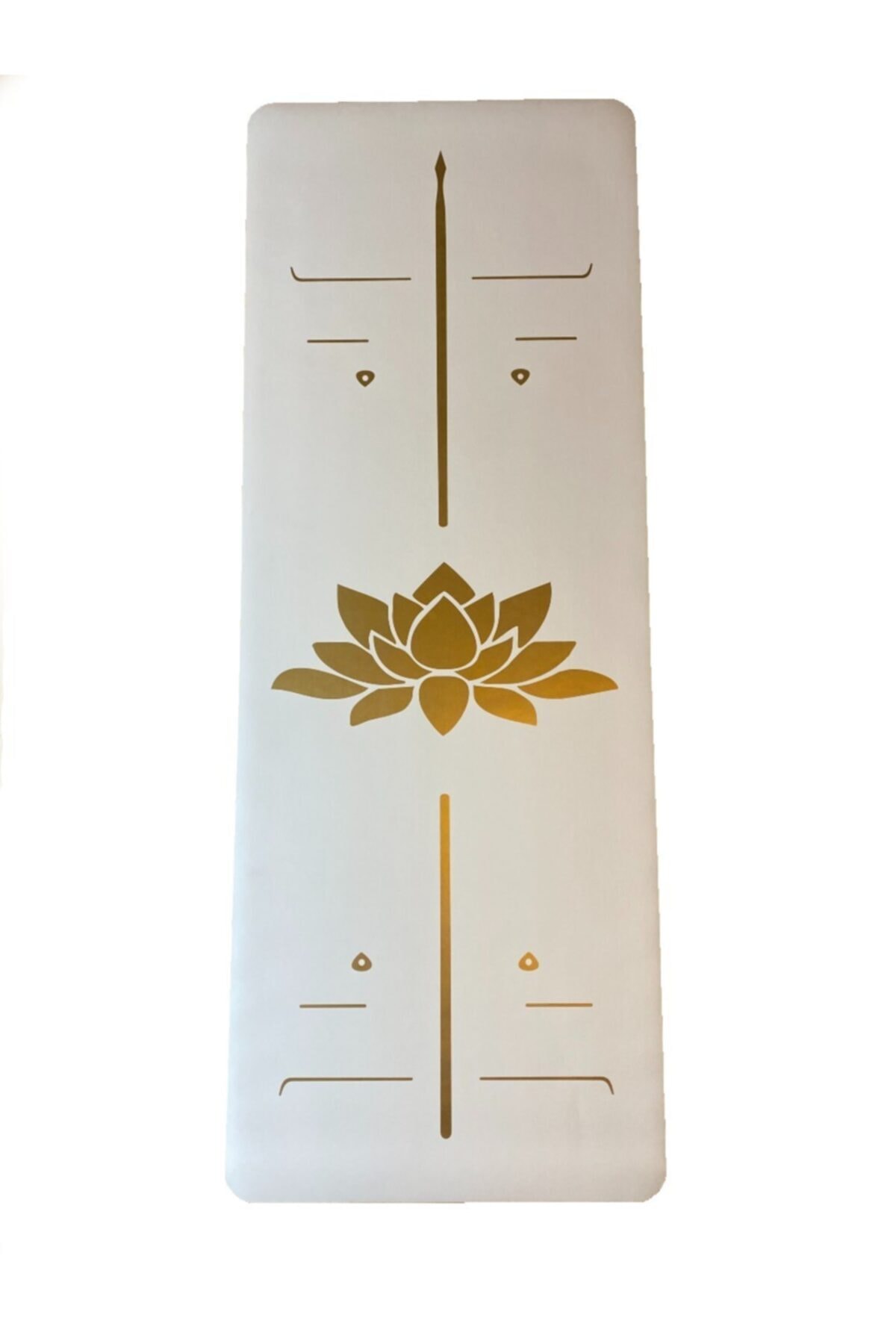 YogaTime Unisex Beyaz Rubber Yoga pilates Mat Golden Line 5 Mm Lotus