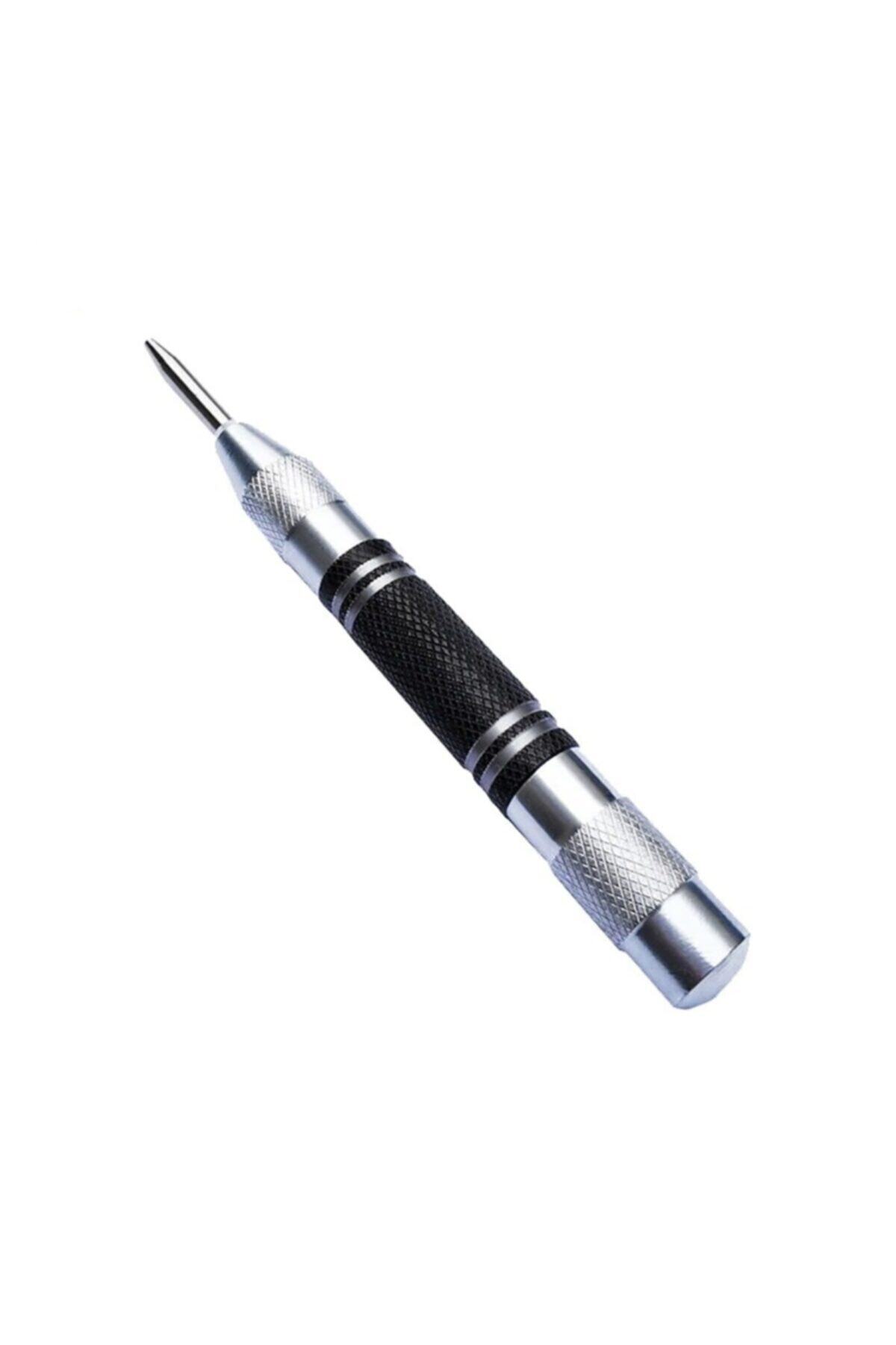 Müstesna Yaylı Metal El Matkabı + 3 Adet Uç Merkez Zımba Otomatik Yaylı Sistem Ahşap Saç Ince Metal Plastik