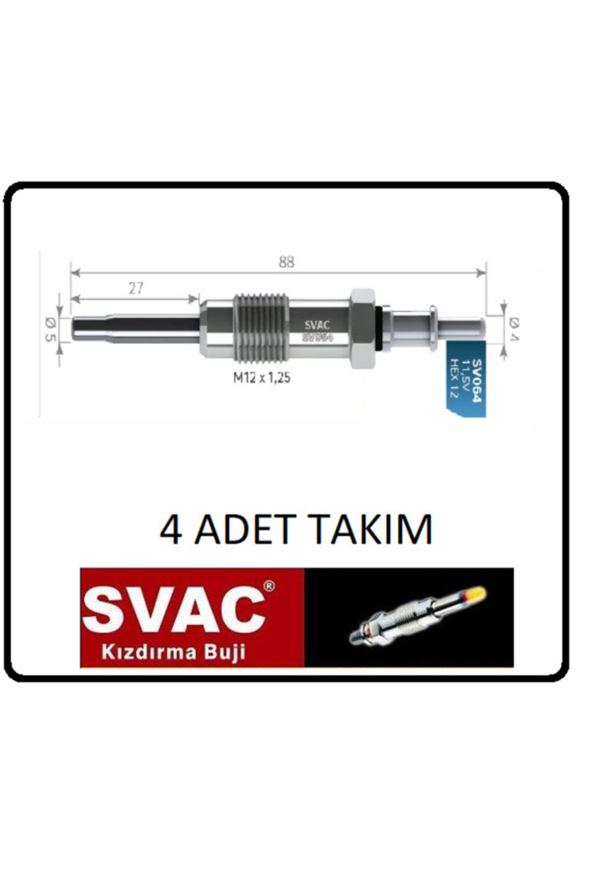 SVAC Kızdırma Bujisi 11.5v Sprinter 210d 212d 310d Vario-sv064 4 Adet Takım Oem No: 0011592601