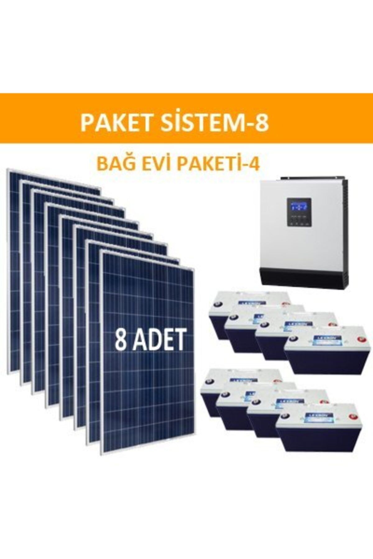 Lexron Bağ Evi Paketi 4 Hazır Güneş Paneli Santrali Solar Panel Paket