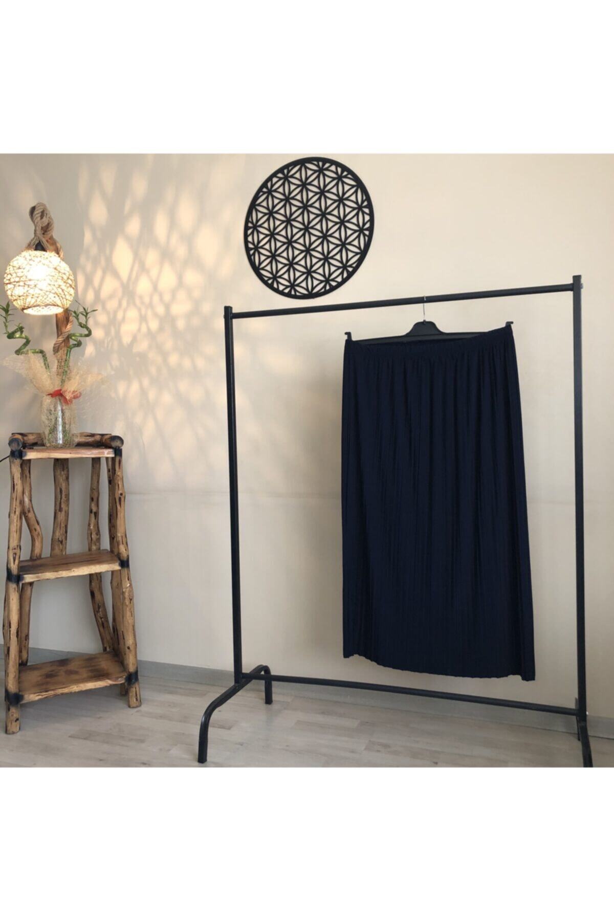 MEHVEŞ Kadın Lacivert Pile Etek