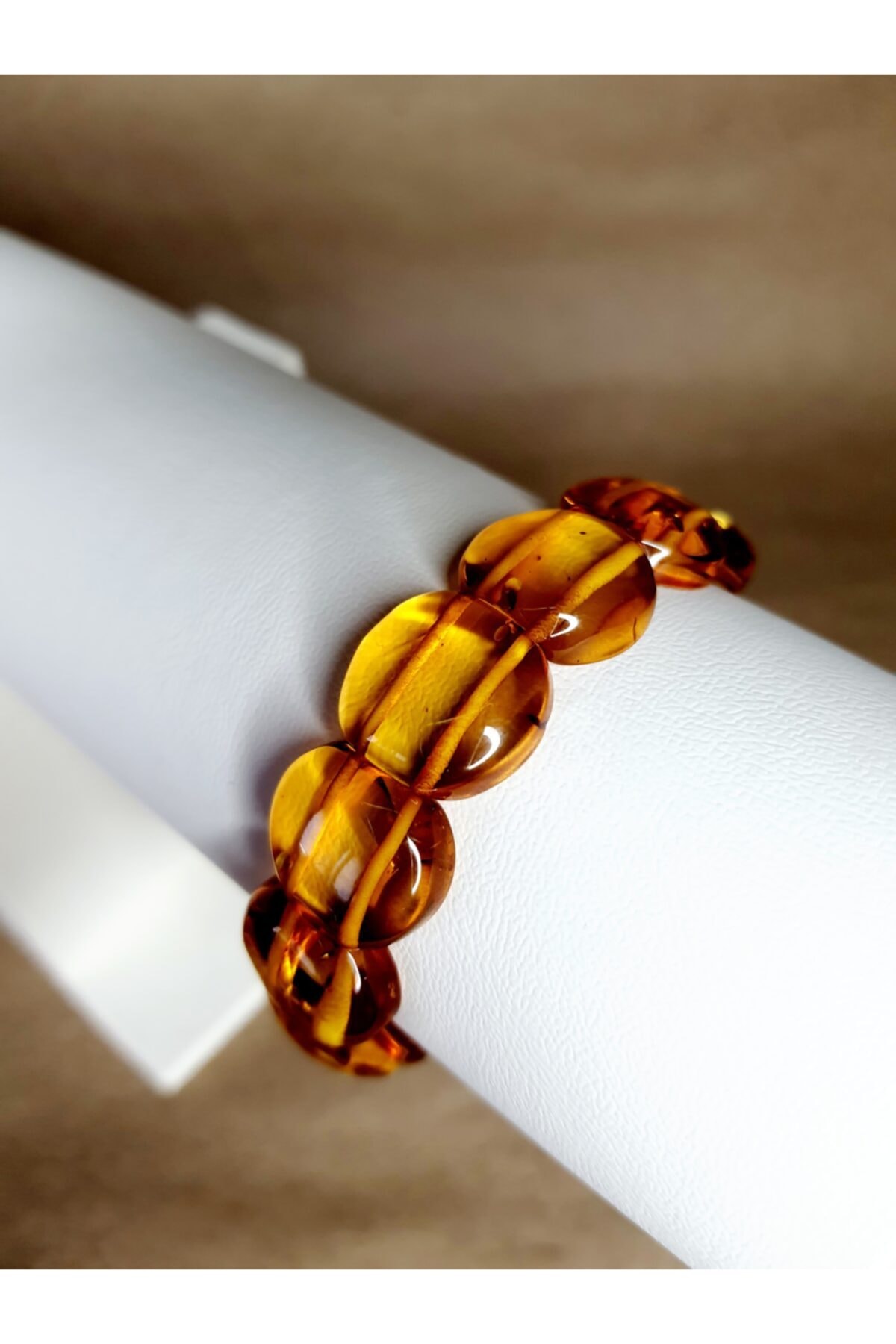 Amber by Mazukna Baltık Damla Kehribar Limon Fosilli Bileklik