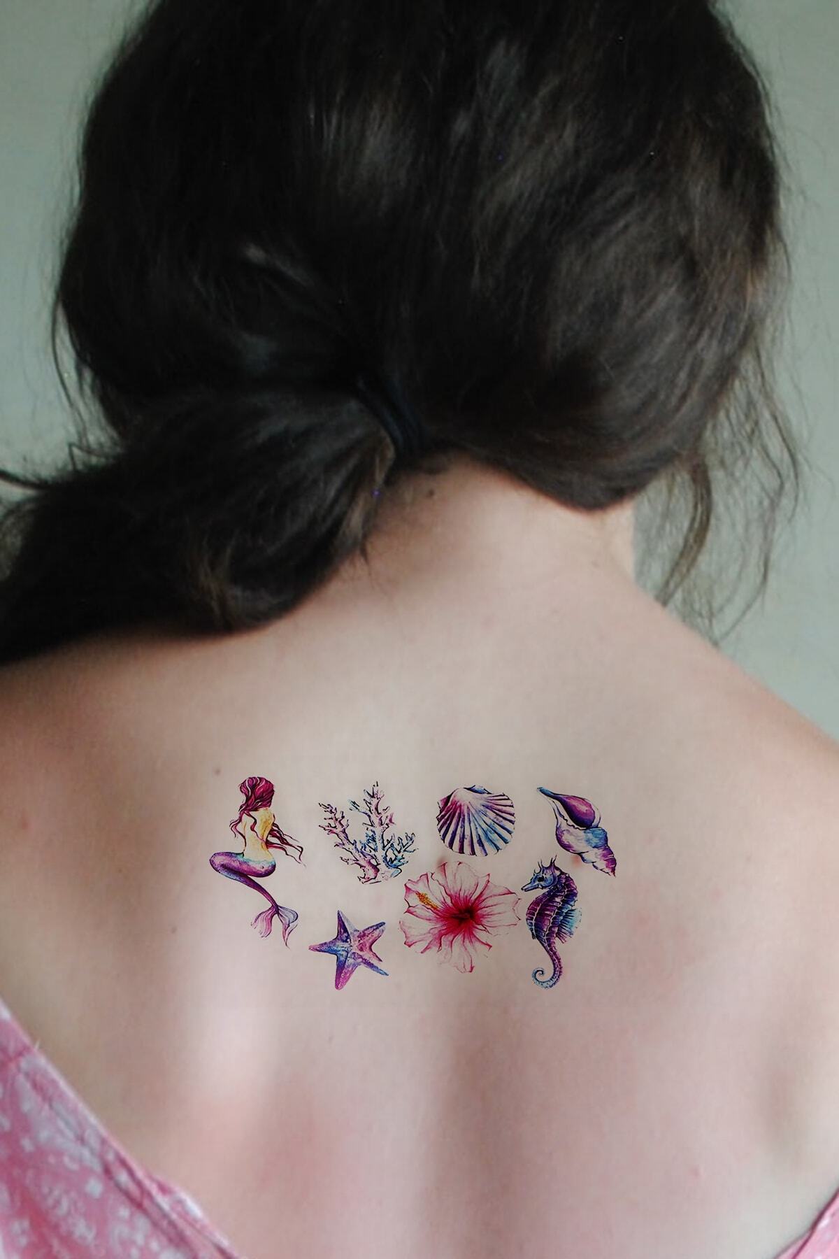TAKIŞTIR Geçici Deniz Kızı Mini Dövme Tattoo