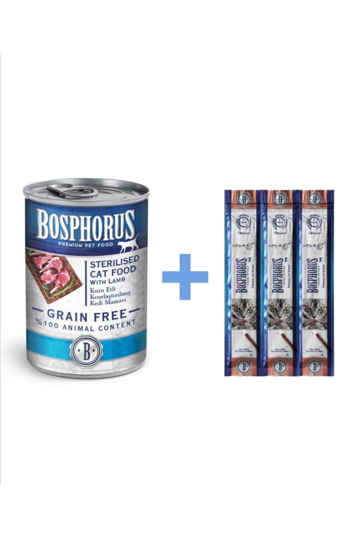 Bosphorus Kuzu Etli Kısırlaştırılmış Kedi Maması 415gr + Ton Balıklı Karidesli Kedi Ödülü 3 Adet