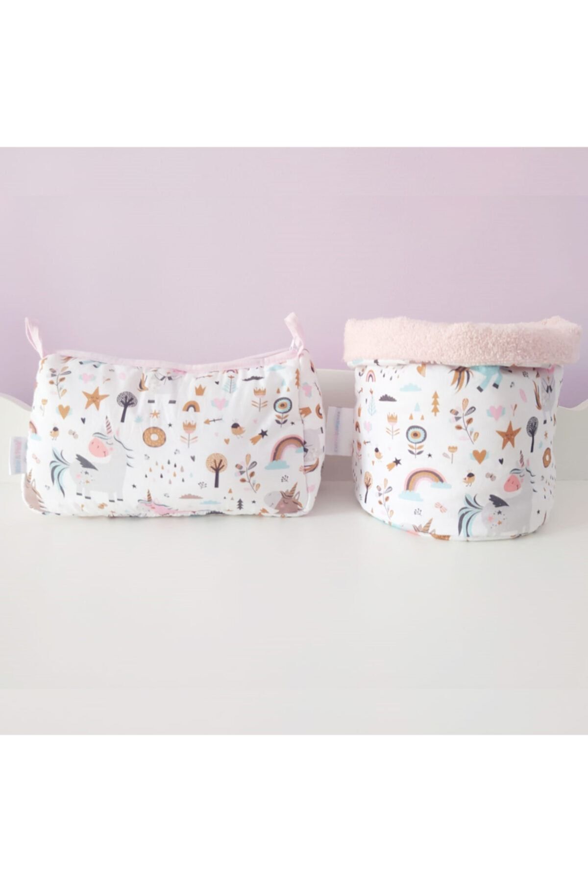 Blue & Pink Anne Bebek Unicorn Mini Bakım Çantası Seti