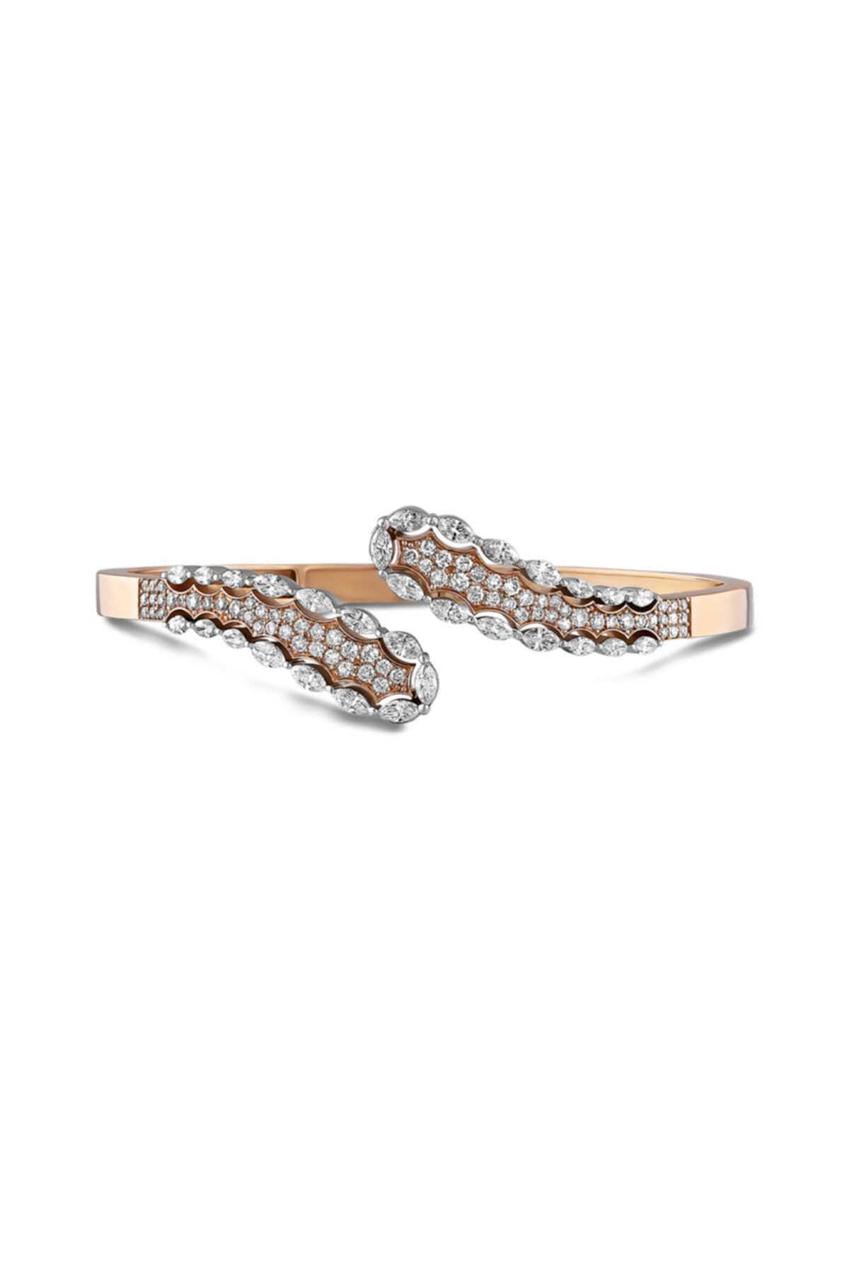 Barok Diamond Markiz Pırlanta Kelepçe 2.53 Ct. E Vs 18k