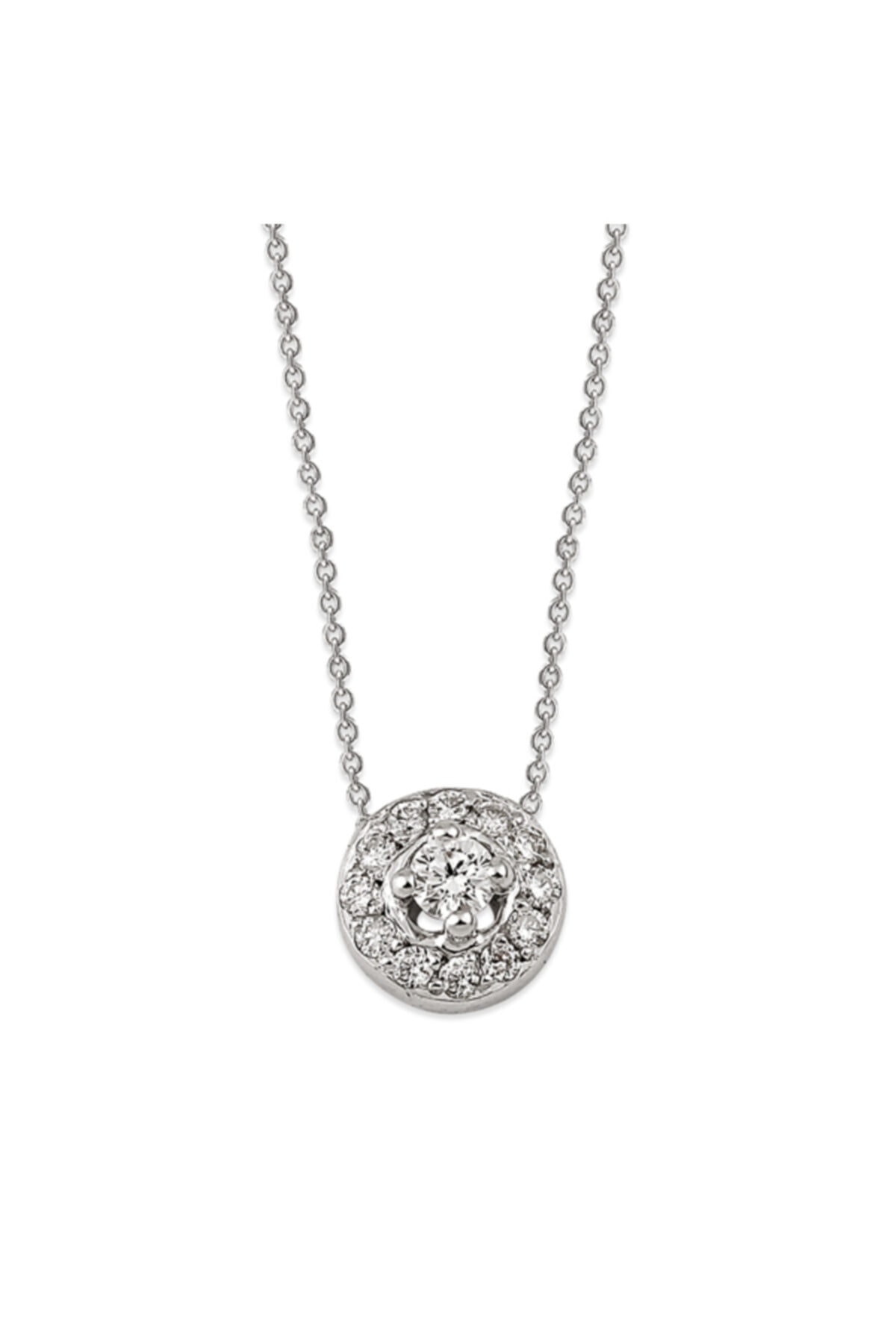 Barok Diamond Pırlanta Tektaş Kolye 0.17ct 18 Ayar