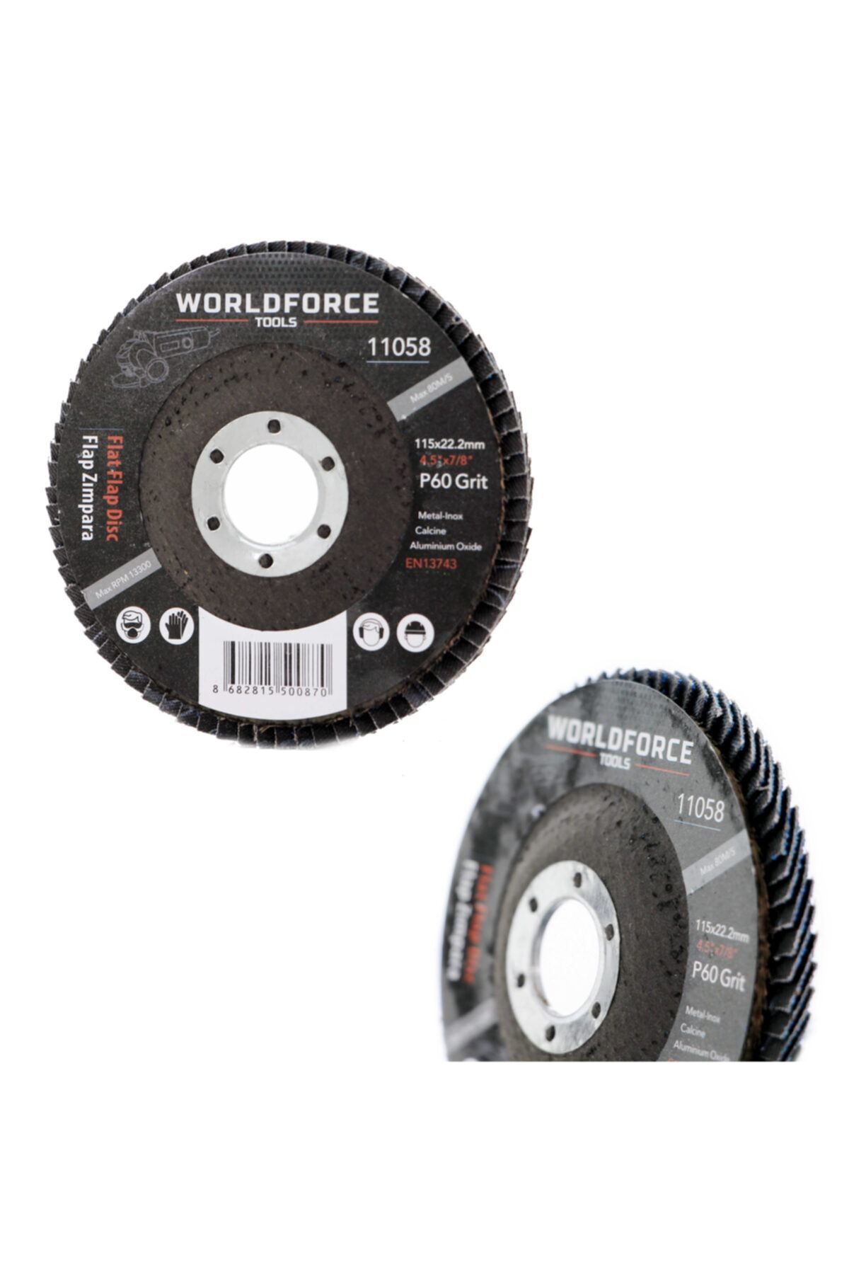 WORLDFORCE TOOLS Worldforce 5'li Flap Zımpara 115mm Disk Zımpara P60