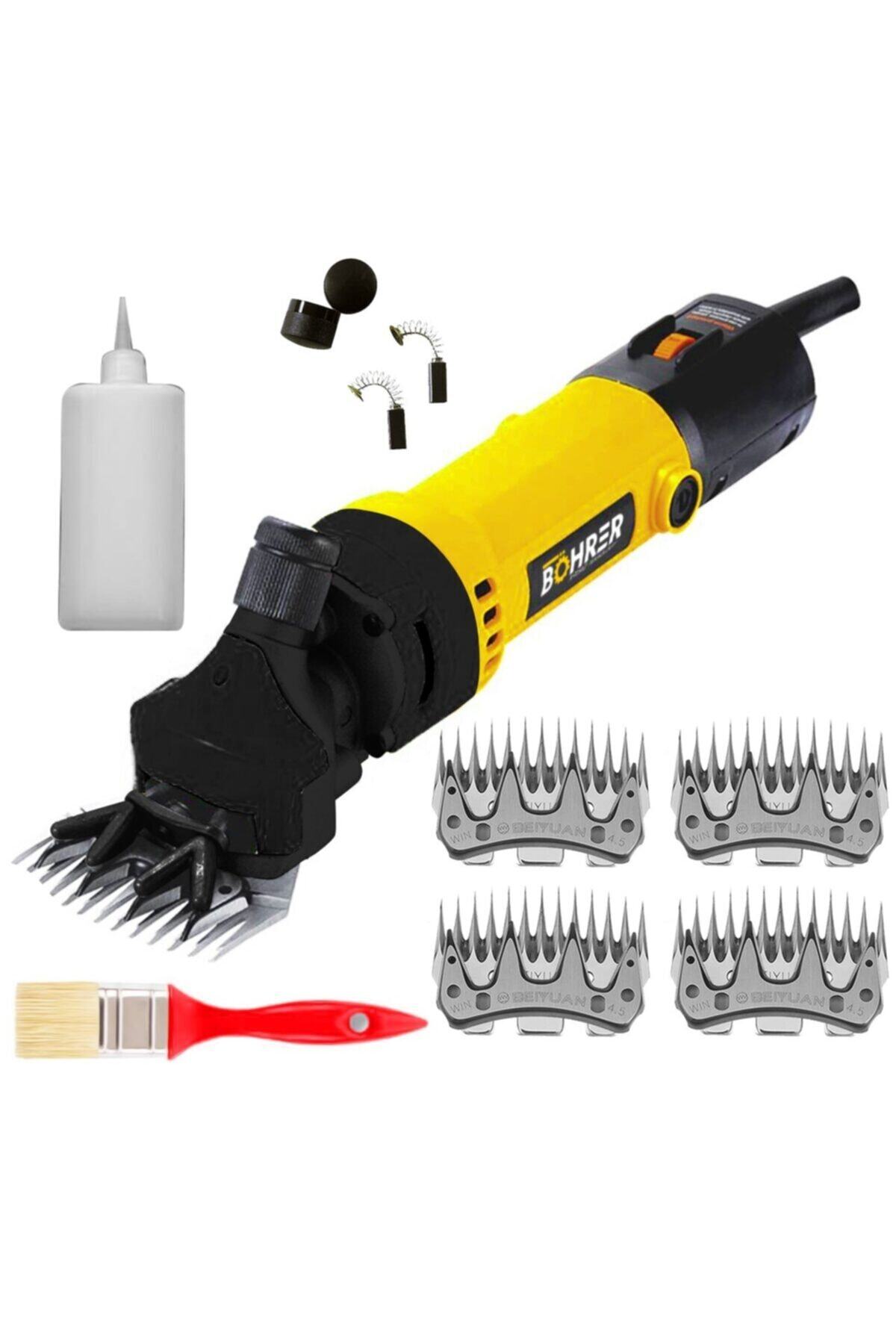 BÖHRER Metal Şanzuman Koyun Keçi Kırkma Kırpma Makinesi+ 4 Adet Yedek Bıçak Tarak Hediyeli 1100watt x-torq