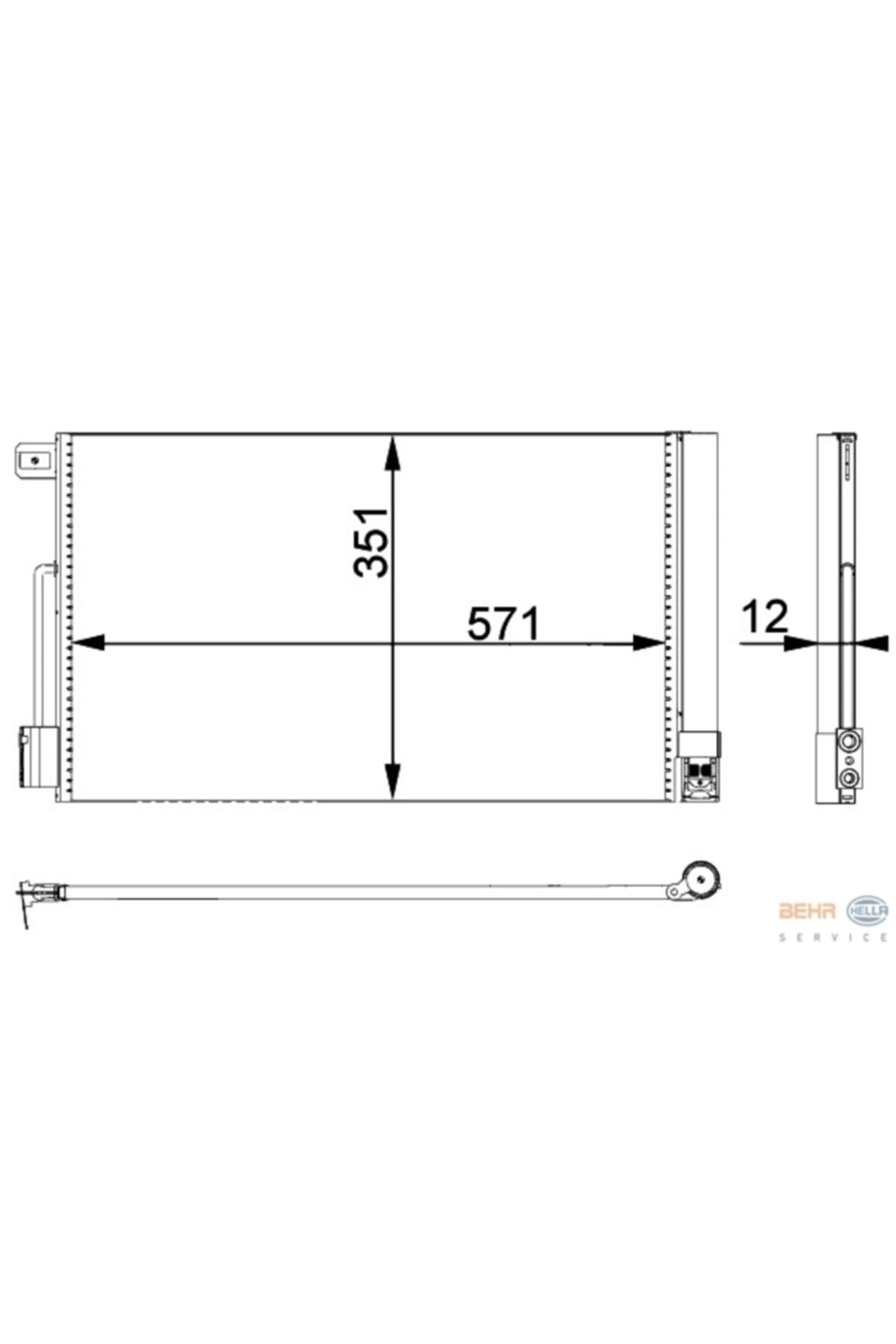 KALE Klima Kondenseri Bıpper-tepee-nemo 1.4-1.4hdı 08 Fıorıno 1.4-1.3d Mj 07 571x351x12