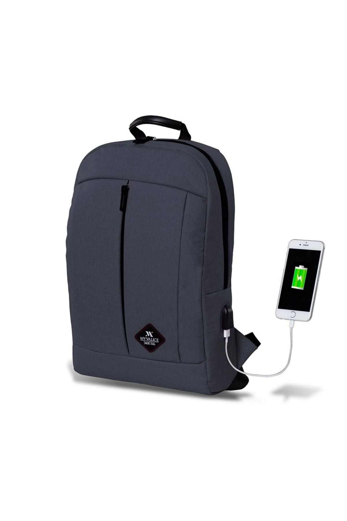 Smart Bag Galaxy Usb Şarj Girişli Notebook Laptop Sırt Çantası Füme