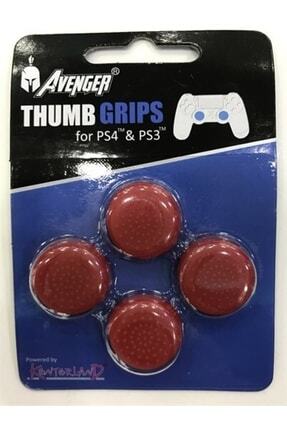 Ps4 Ps3 Dualshock4 Analog Koruyucu Lastik 4 Lü Kırmızı Image 0