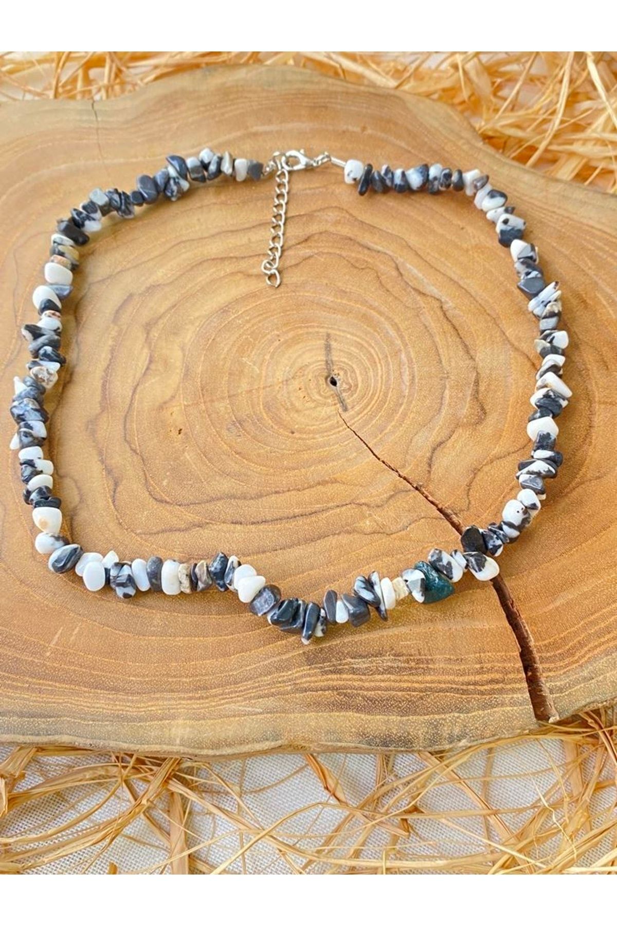 Handmade stone hot sale necklace