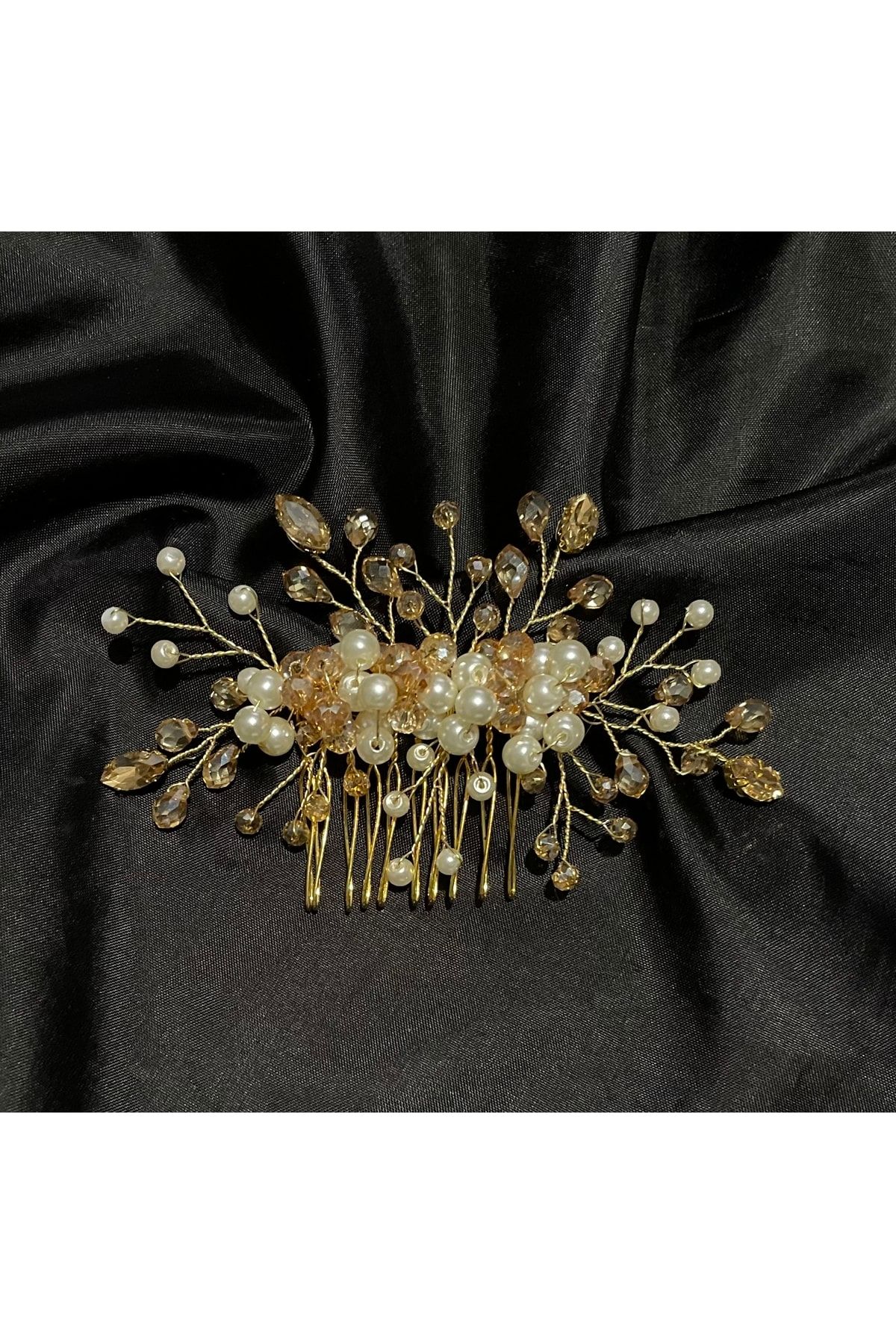 Gold crystal hair comb cheap