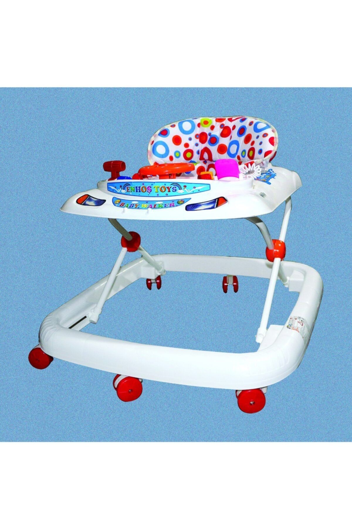 Enhoştoys Direksiyonlu Lüx Yürüteç Beyaz - Enhoş Oyuncak