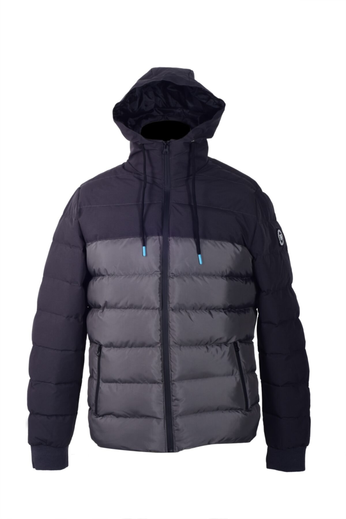 BİGSELA Erkek Antrasit Kapüşonlu Şişme Mont