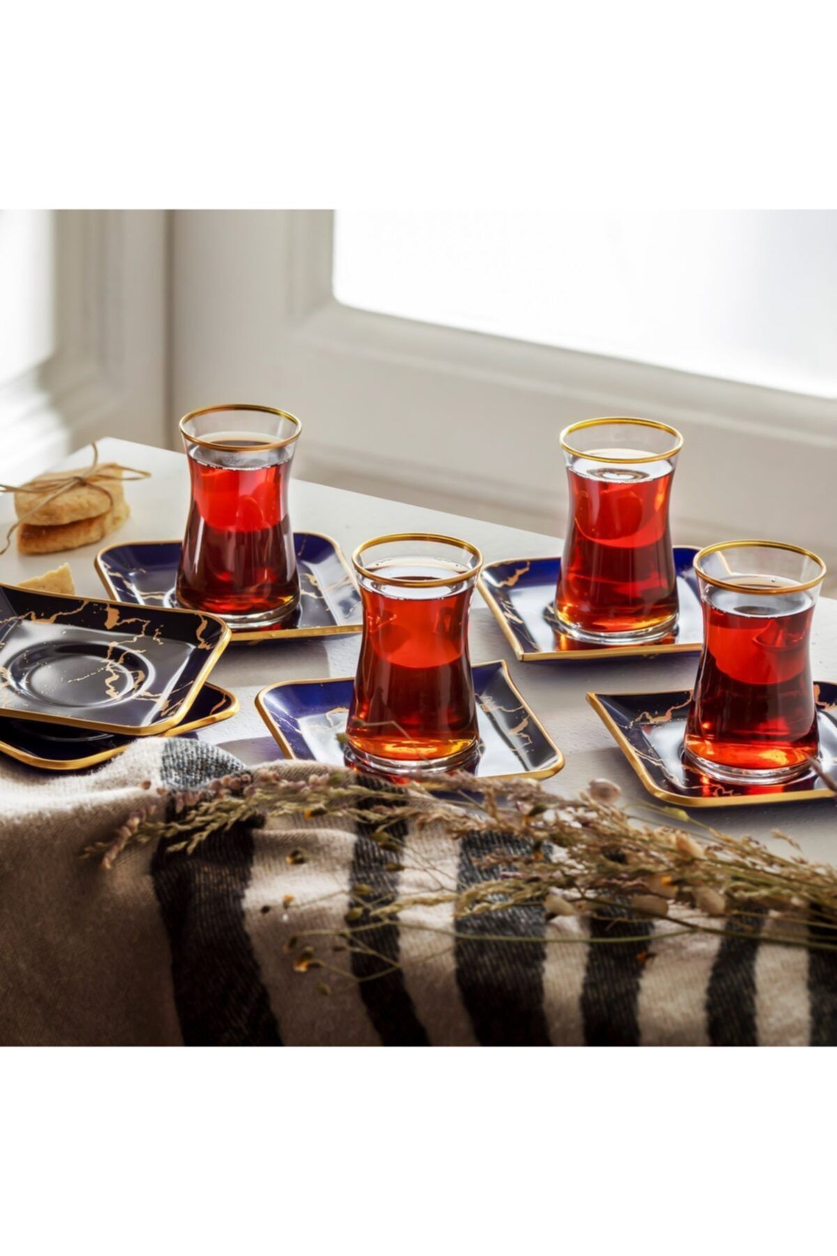Karaca Damla Lacivert 12 Parça 6 Kişilik Çay Seti