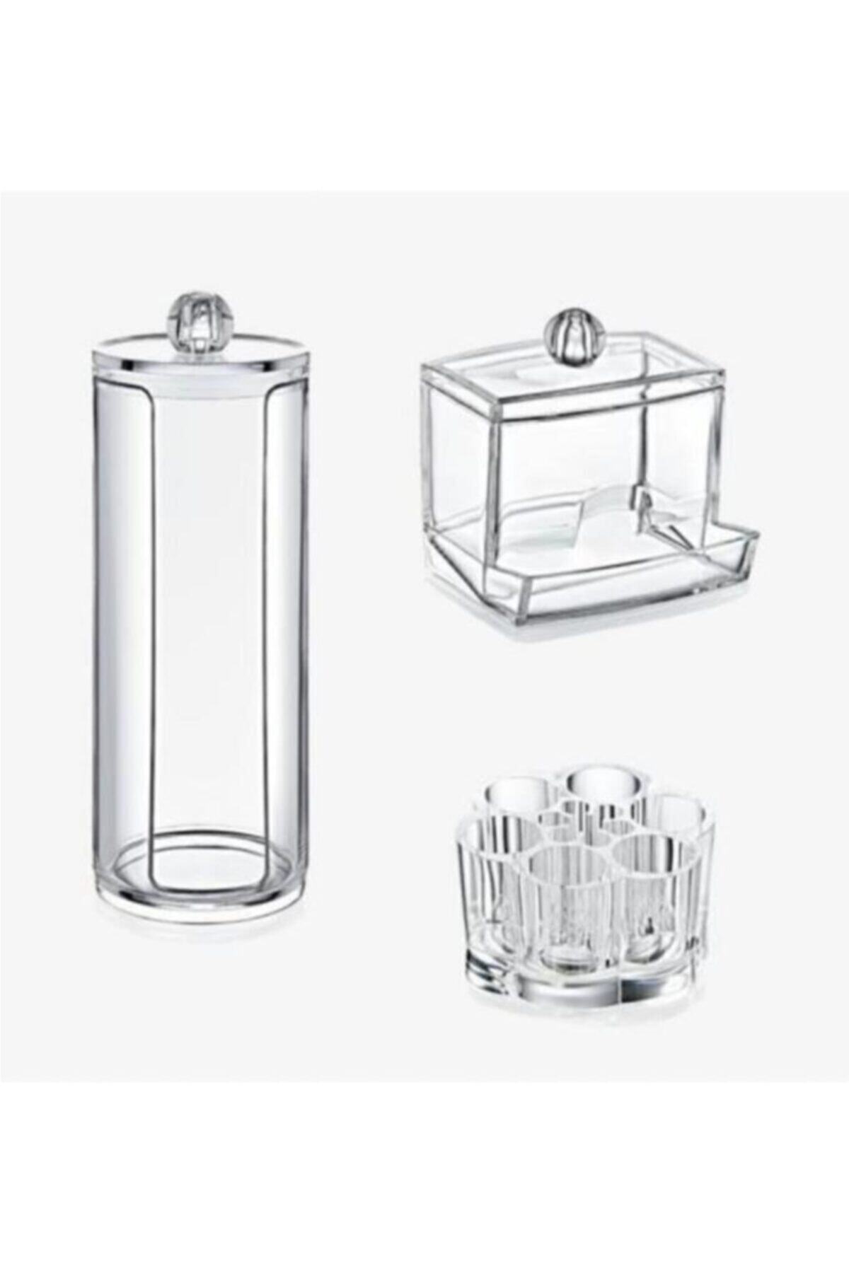 Lusso Cosmetics Esay Cosmetic Akrilik Lüx 3 Lü Makyaj Organizer Set