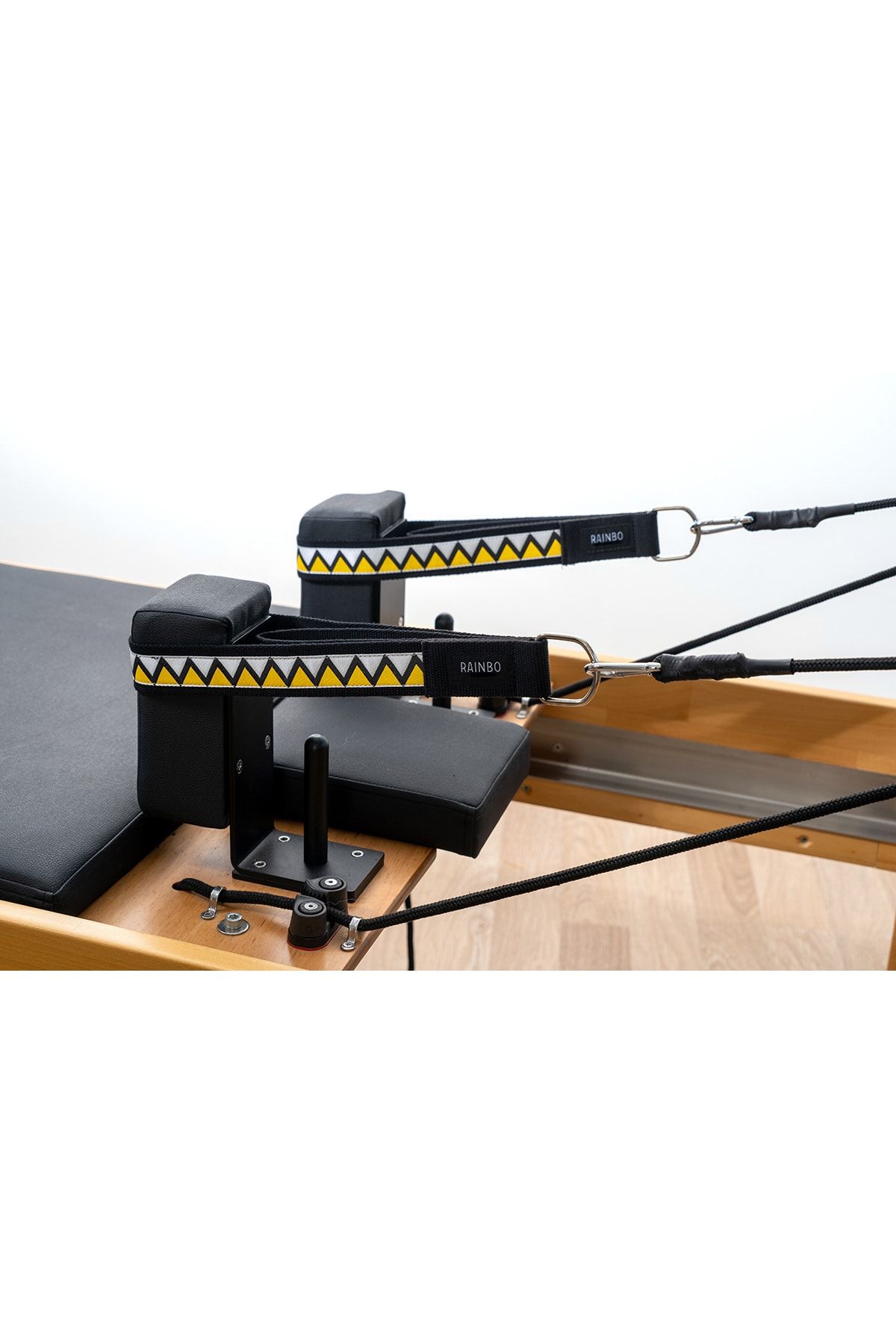 RAINBO Reformer Pilates Için Metal Halkalı Double Straps Ikili El Ayak Straps'i Desenli Elcik