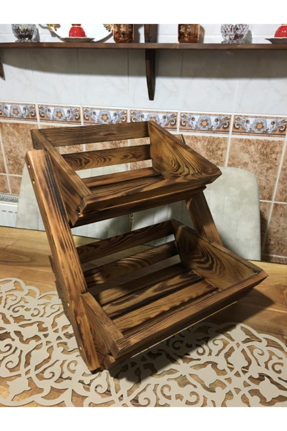 TBK AHŞAP Dekoratif Masa Üstü Meyvelik