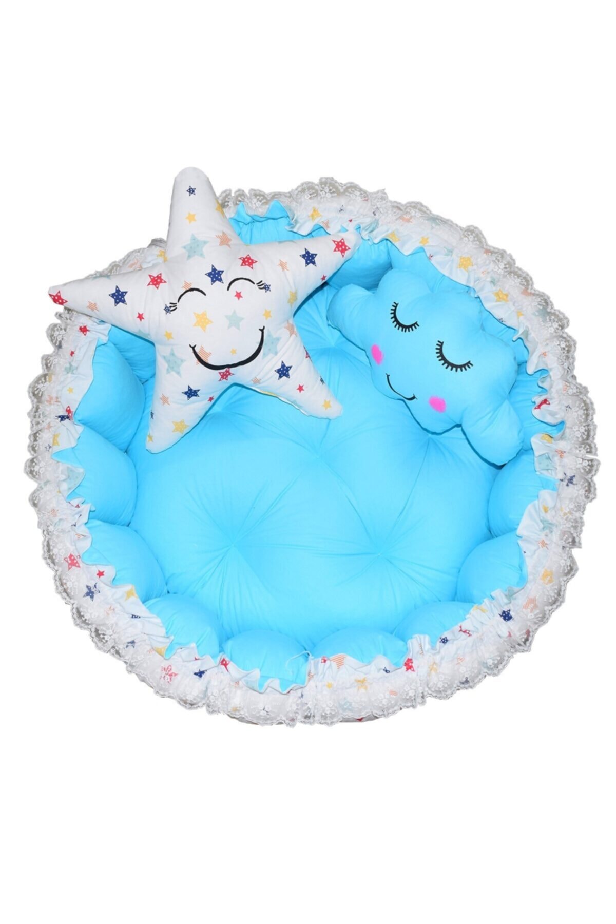 Candy Babynest Cam Göbeği Yıldızlı Kombin Oyun Minderi