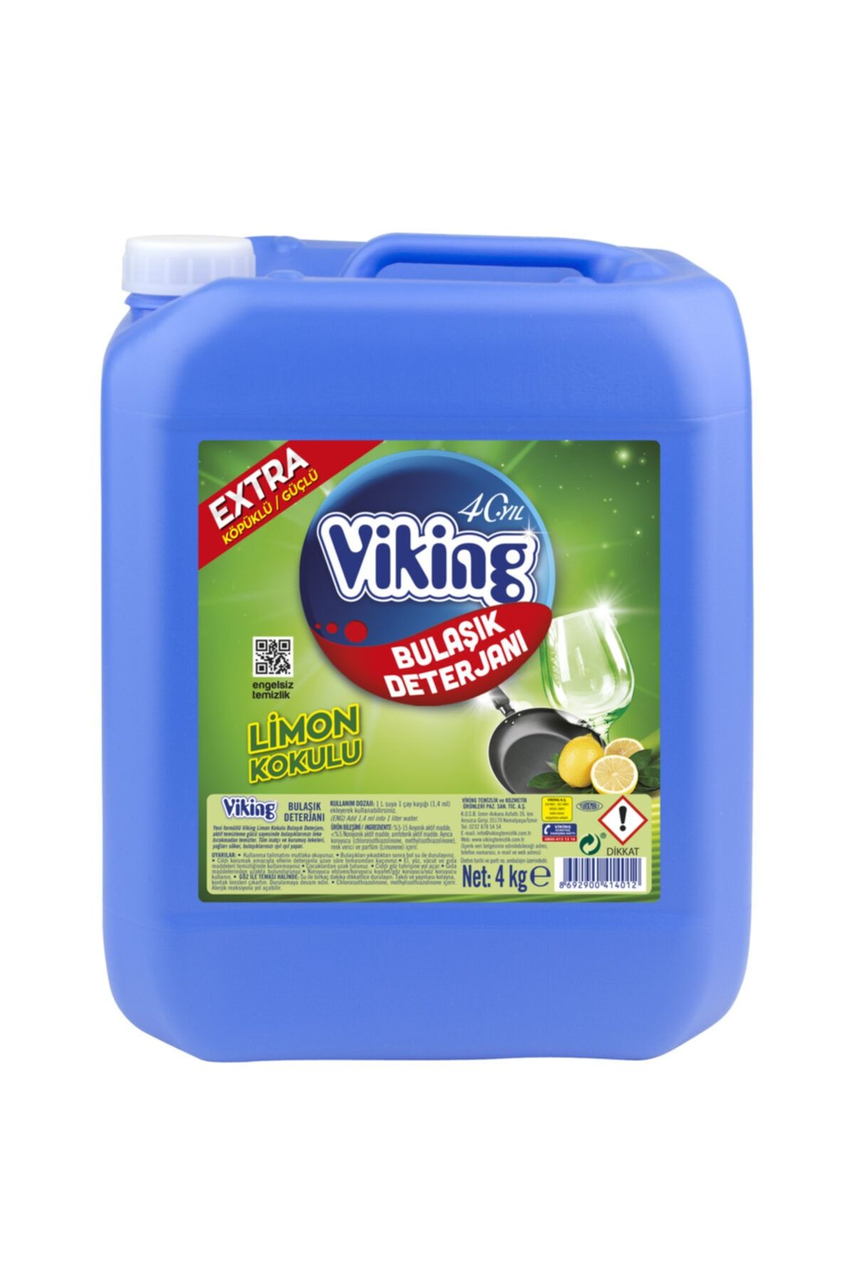 Viking Extra Limon Kokulu Sıvı Bulaşık Deterjanı 4 Kg