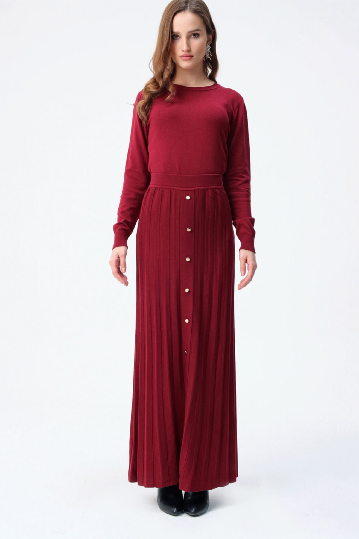 Aker Kadın Kırmızı Düğme Detay Etek 21k7249