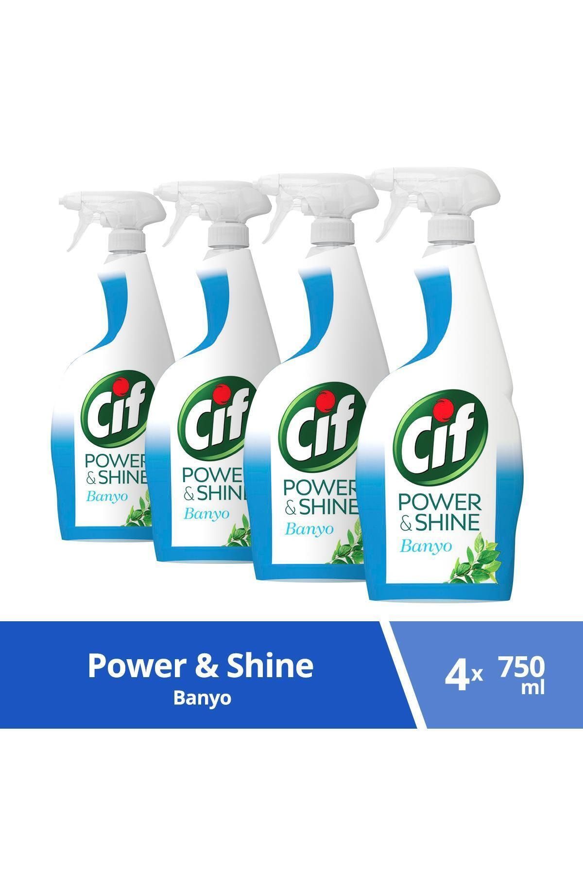 Cif Power & Shine Banyo Sprey Temizleyici 750 ml X 4 Adet