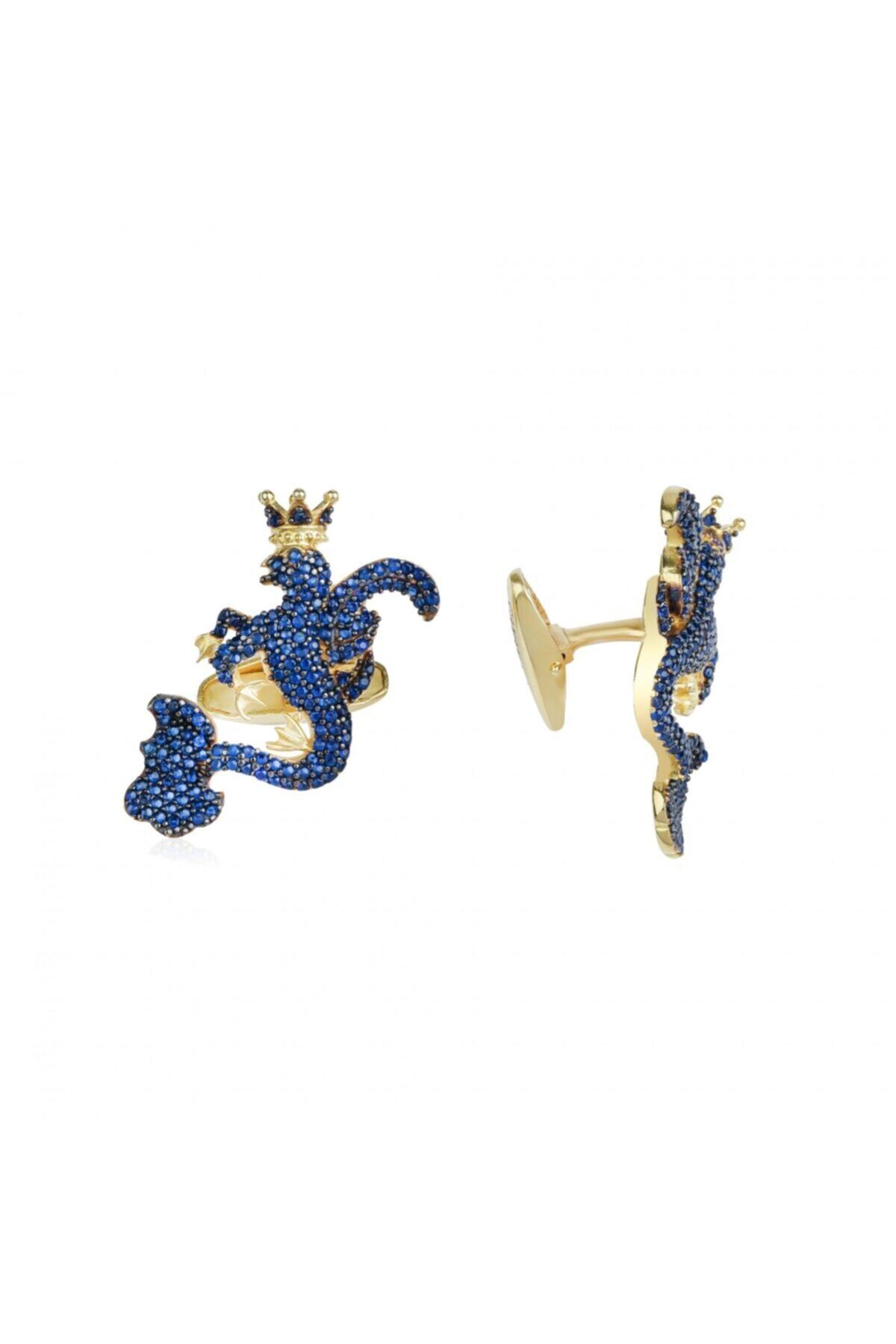 Canan Yolaç Stamboul Jr. Secret Of The Universe Dark Blue Crystal Mitolojik Ejder Kol Düğmesi