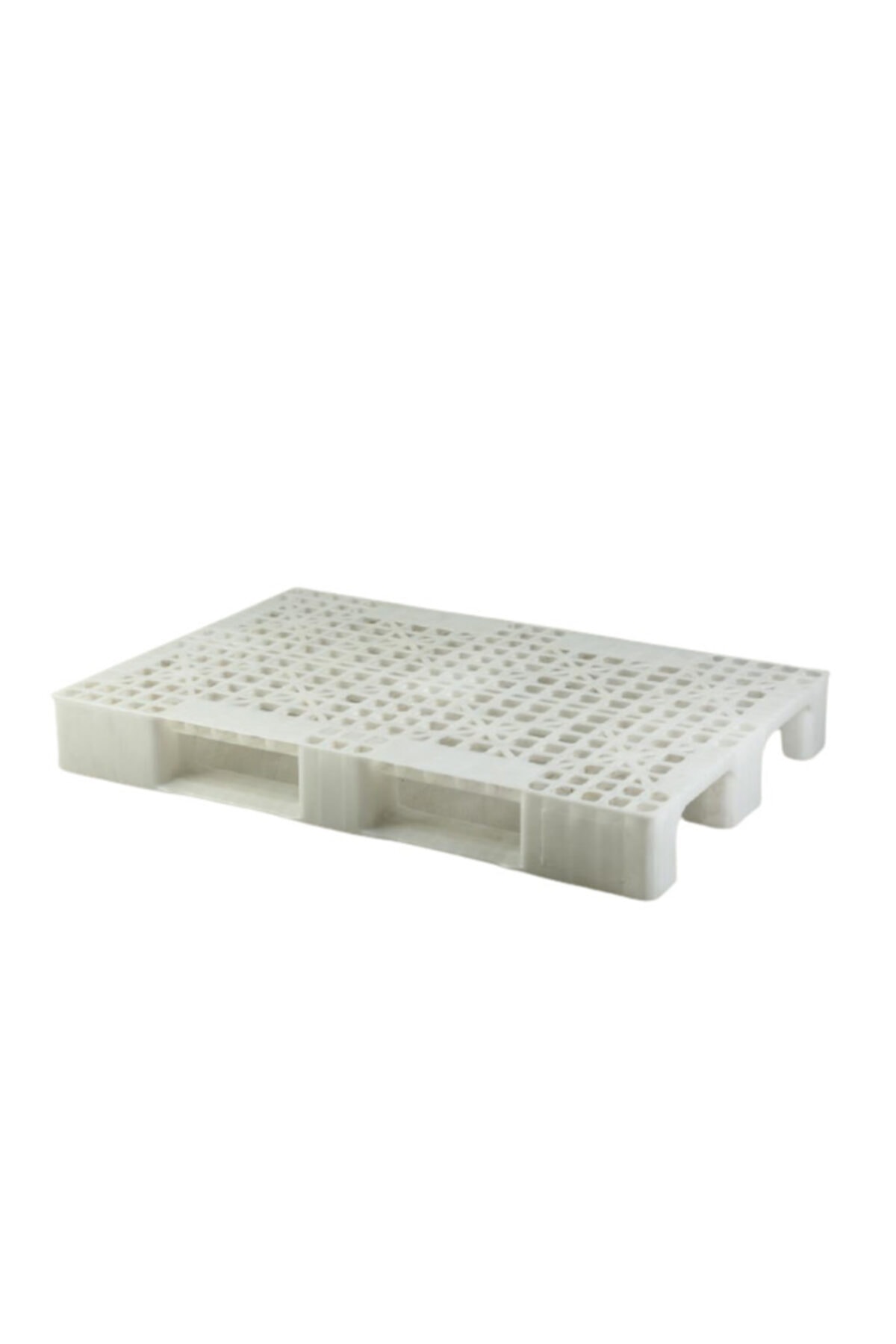 Palet Plastik 80x120x15 Cm 8,5 Kg Hijyenik (euro ) Yük Taşıma I Delikli Model Üzeri Delikli Beyaz
