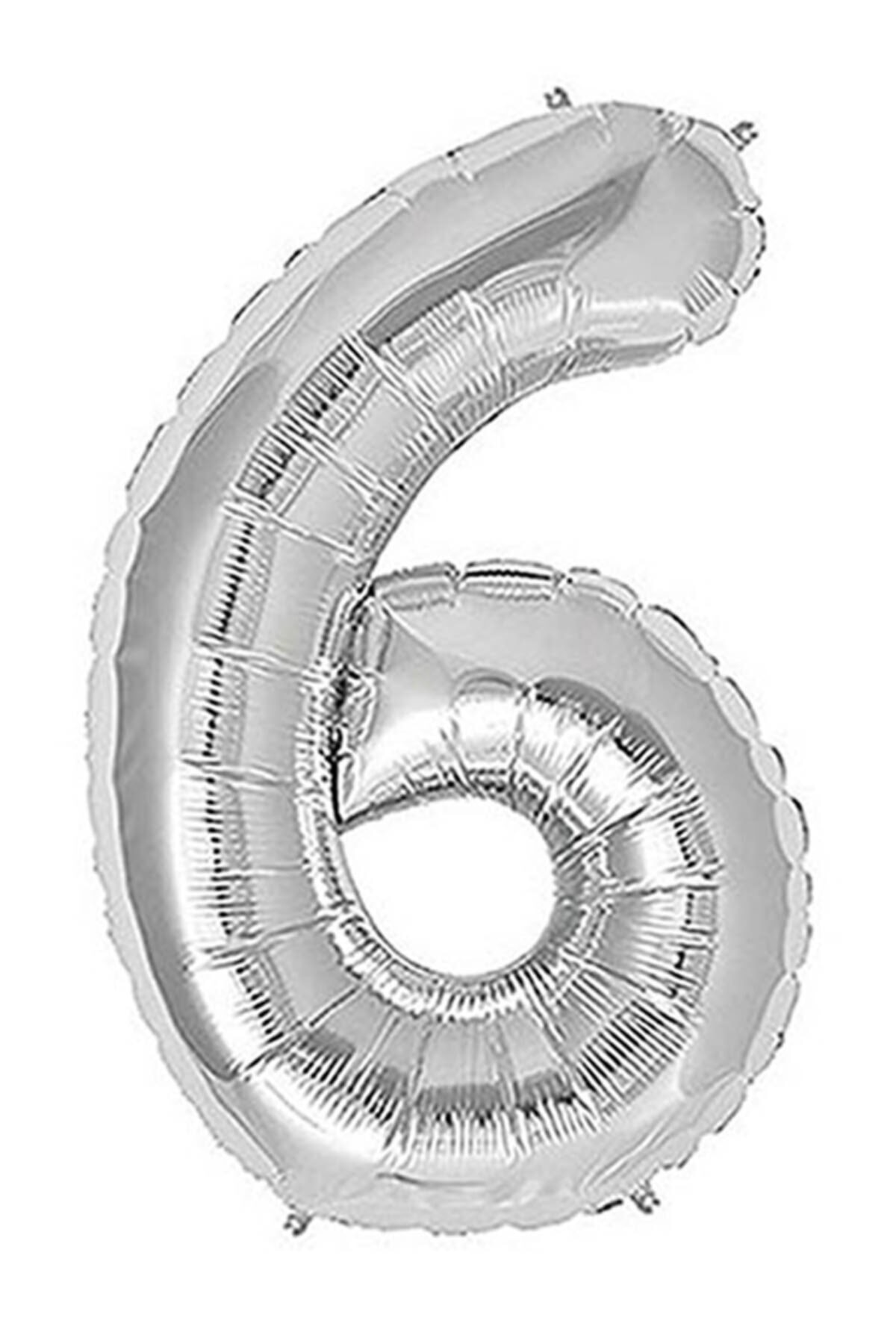 14Süs 6 Rakam Silver Folyo Balon Sayılı Balon 100 Cm Dev Boy
