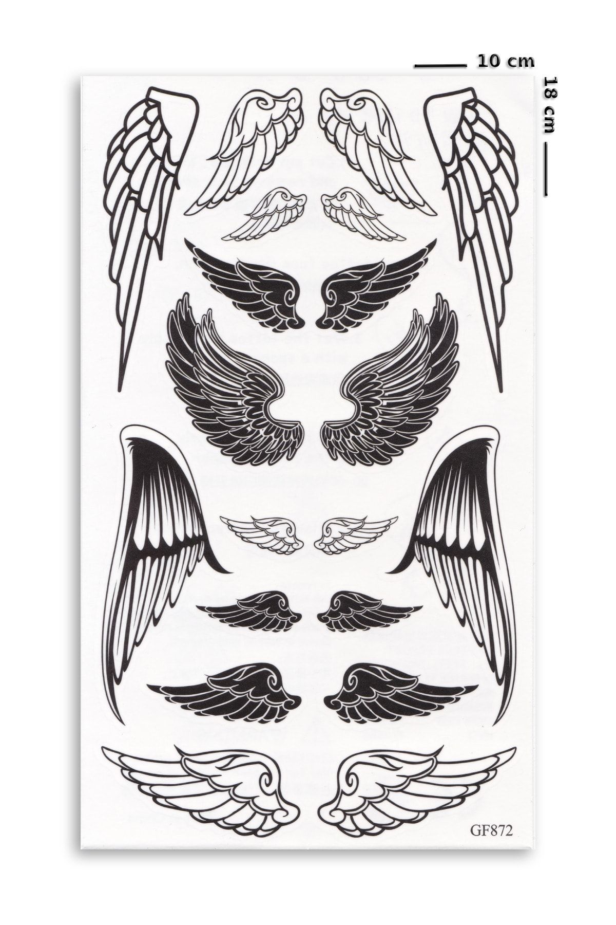 BP Tattoo Melek Kanatları Geçici Dövme