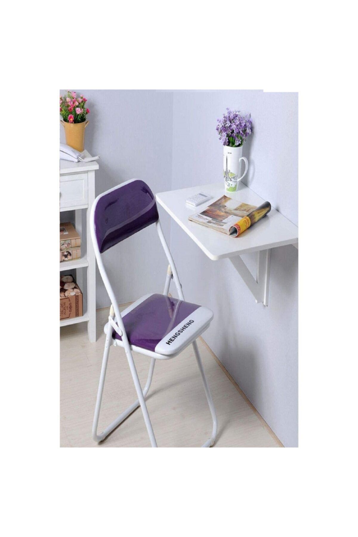 Ankaflex Duvara Monte Katlanır Masa Katlanabilir Masa Mutfak Masası Raf Baharatlık Çalışma Masası 45*60 cm