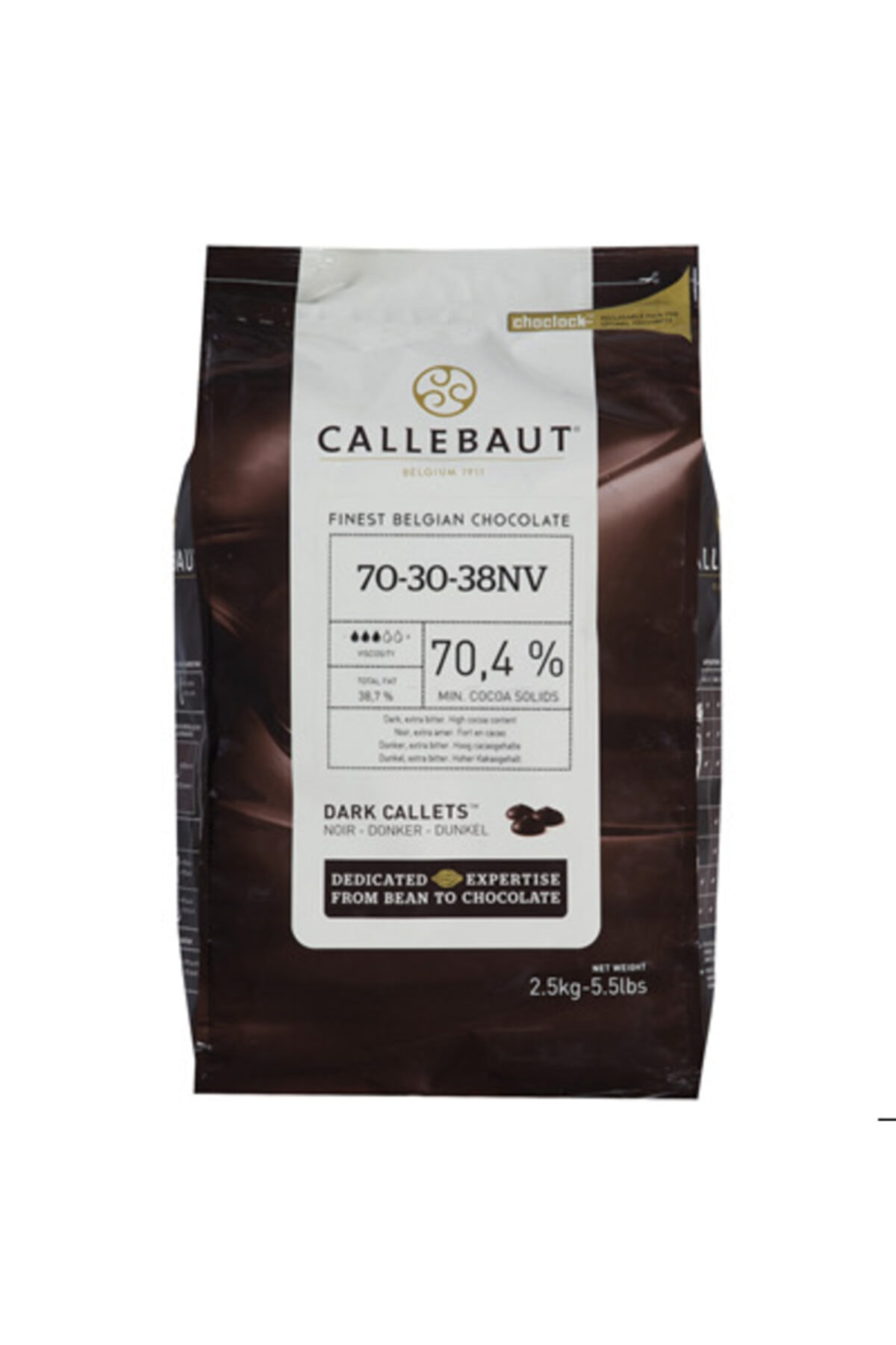 Callebaut Ekstra Bitter Kuvertür Çikolata (%70.4) 2.5 Kg