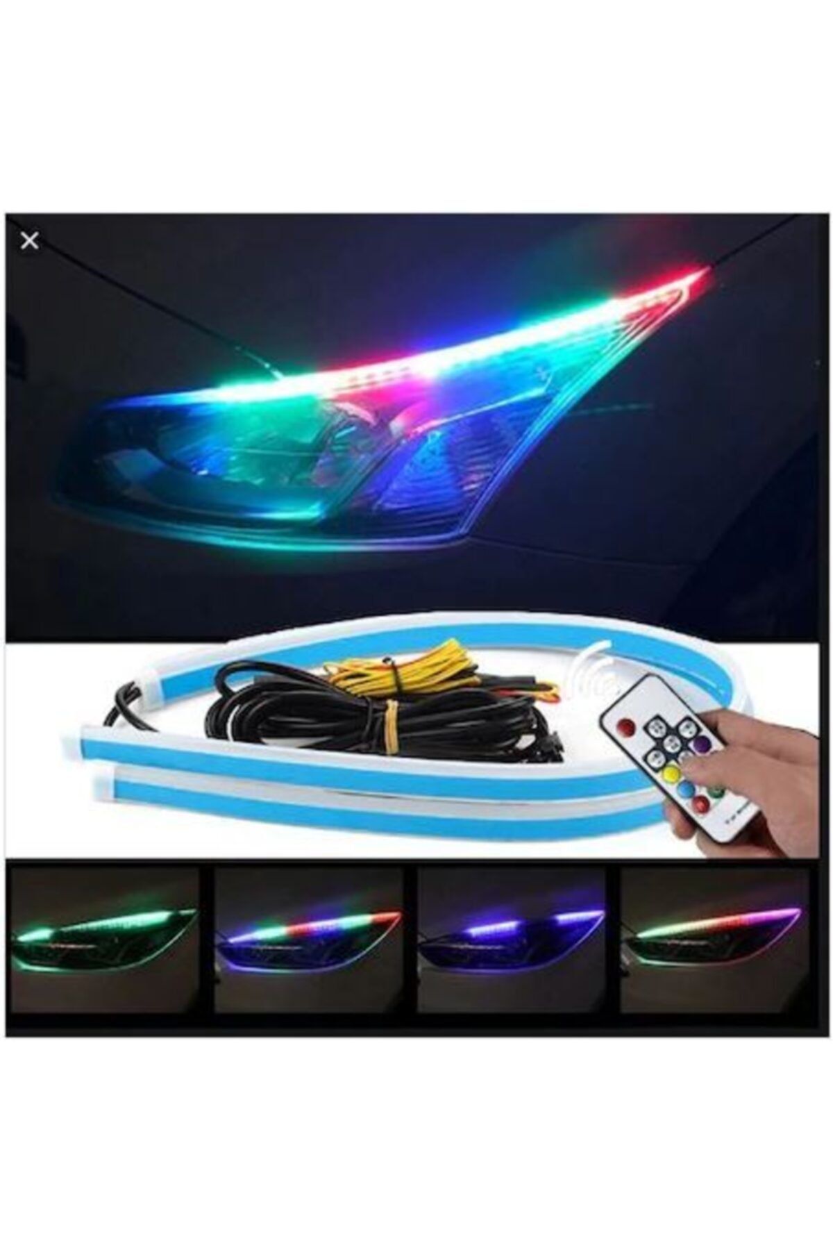 bogazici far ustu kayar rgb kumandali far kasi led 60cm 7 renk fiyati yorumlari trendyol