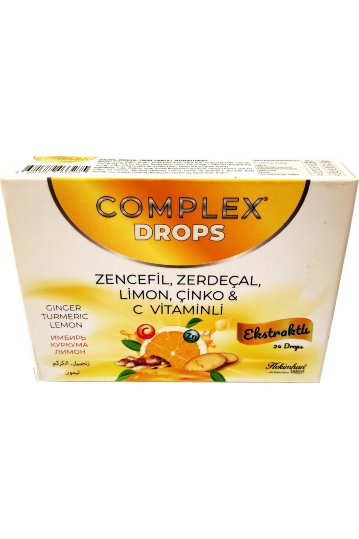 Hekimhan Zencefilli Limonlu C Vitaminli Bitkisel Boğaz Pastili Drops