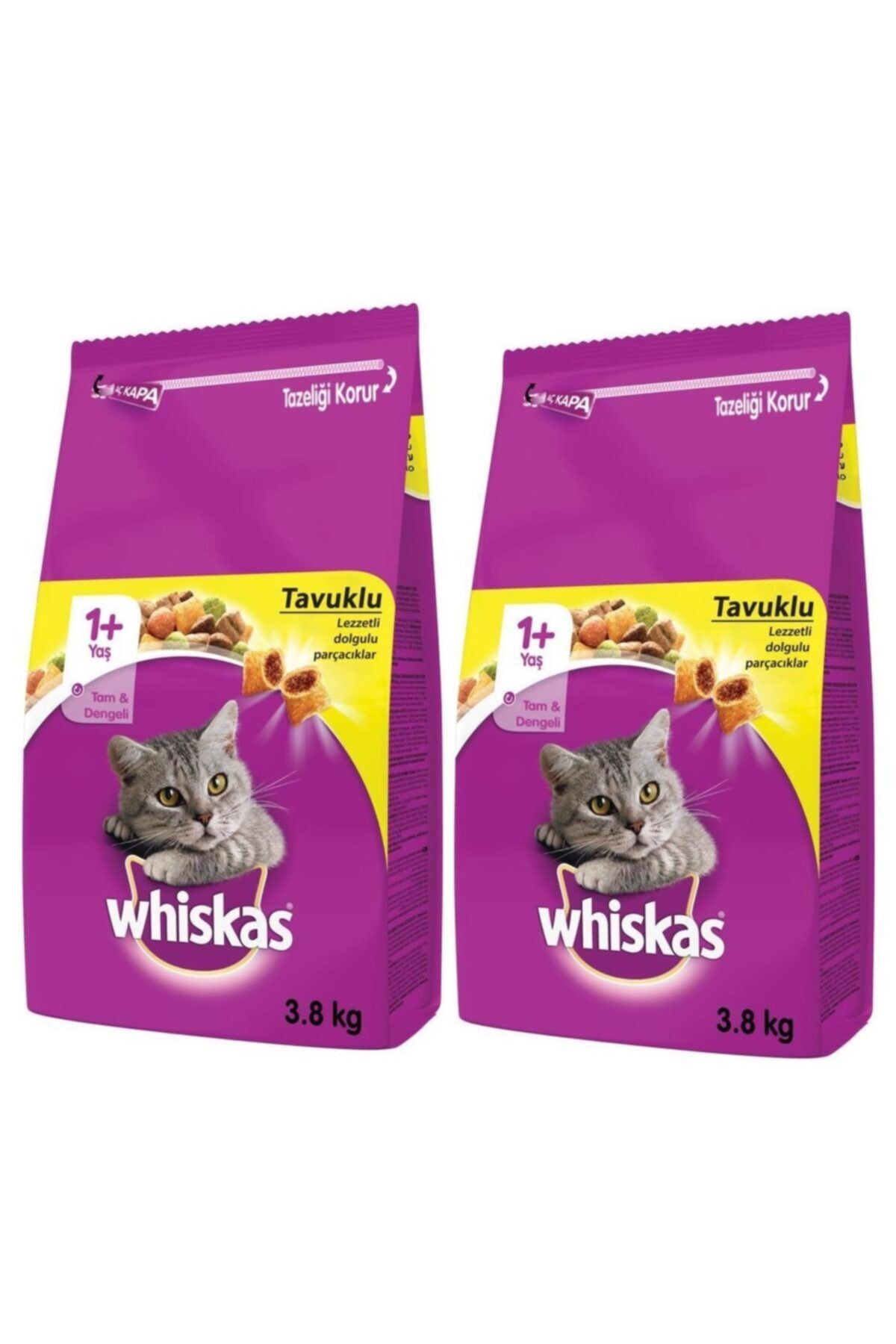 Whiskas Tavuklu 3,8 Kg Kuru Mama X 2 Adet
