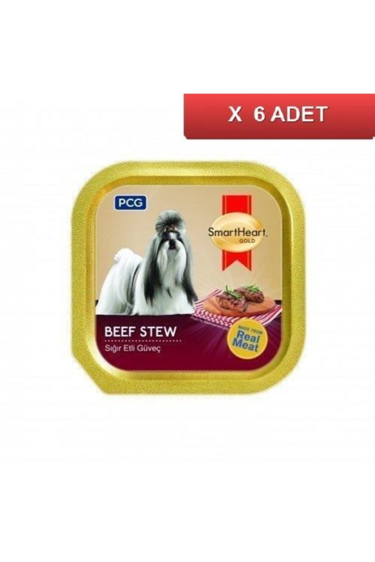 SmartHeart Gold Beef Sığır Etli Konserve Köpek Maması 100gr (6 Adet)