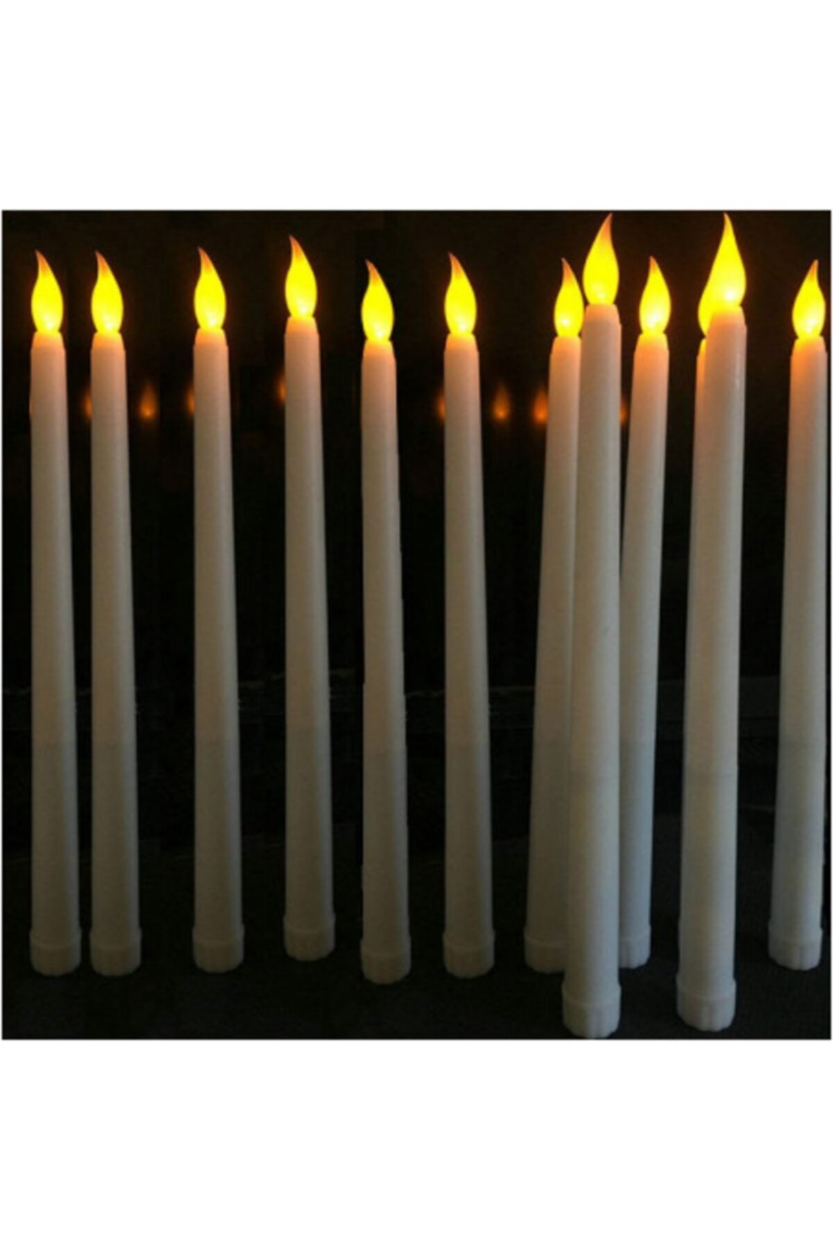 cosy home gift Büyük Boy 26 Cm Pilli Led Şamdan Mum Dekor 6 Lı Paket