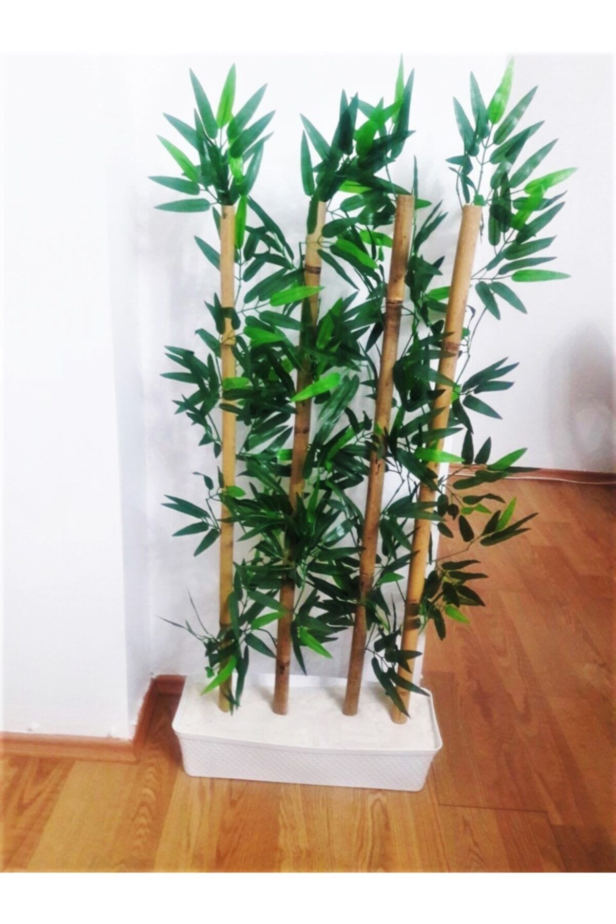 Dekor Yapay Bambu Ağaç Ev Bahçe Balkon Asyon Bambu Çiçek Bitki Saksı Gövde Süs Çakıl Taşı