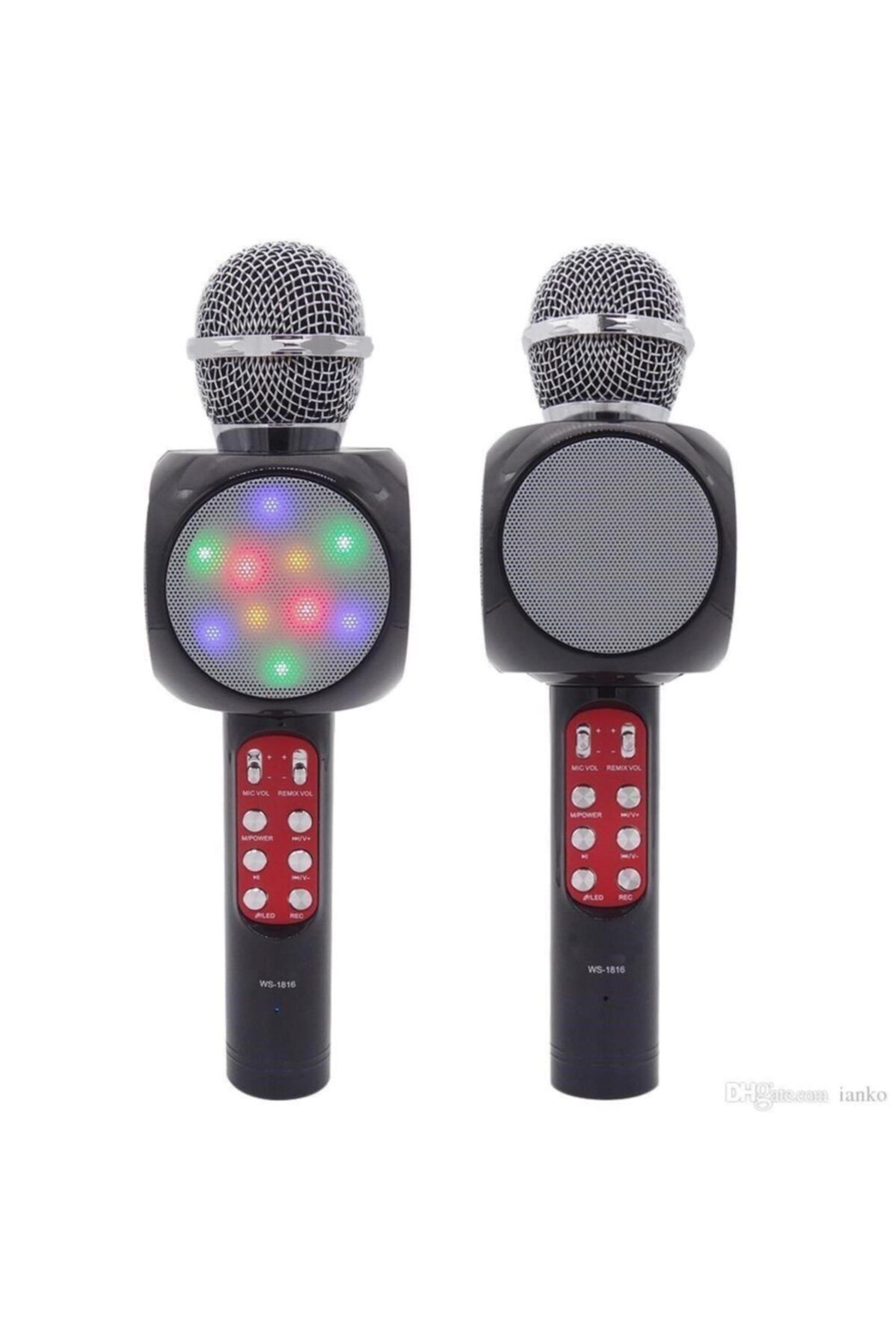 pazariz Ws-1816 Led Işıklı Karaoke Mikrofon, Bluetooth Hoparlör Mp3;