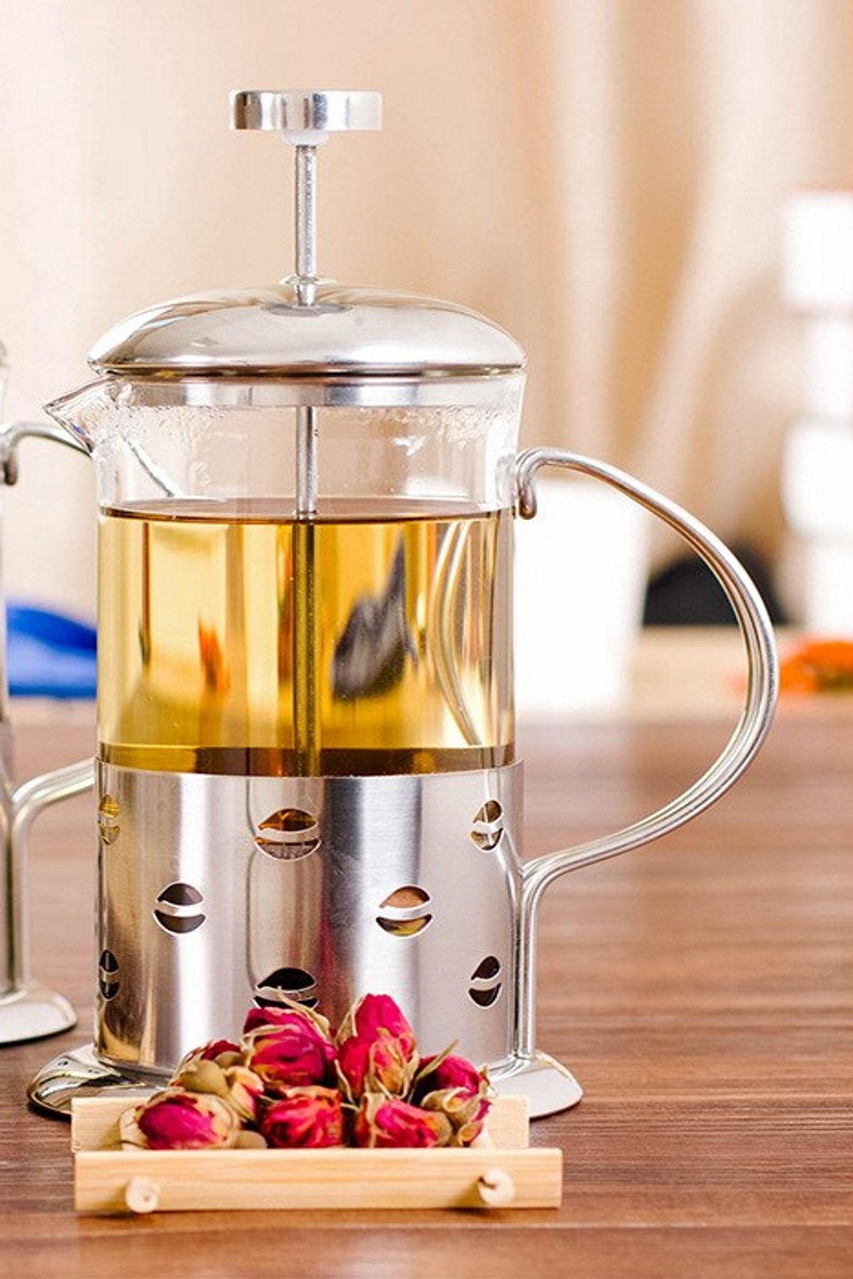 Ersamica 3'lü Set Cam Üzeri Çelik Kaplama Lüx Paslanmaz 350ml French Press - 3 Adet