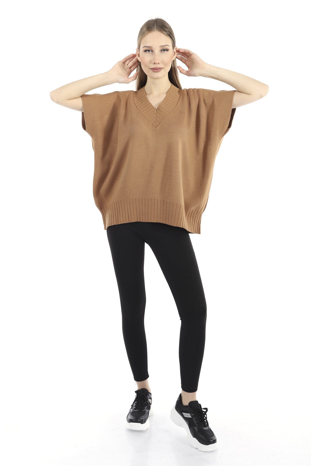 Malva V Yaka Oversize Triko Süveter