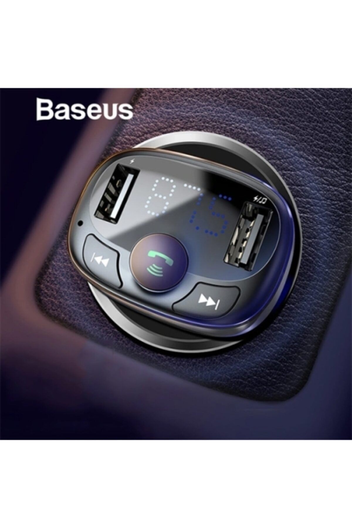 Baseus Cctm S-09a Bluetooth Aktarım Mp3 Araç Kiti Dual Usb Araç Şarjı