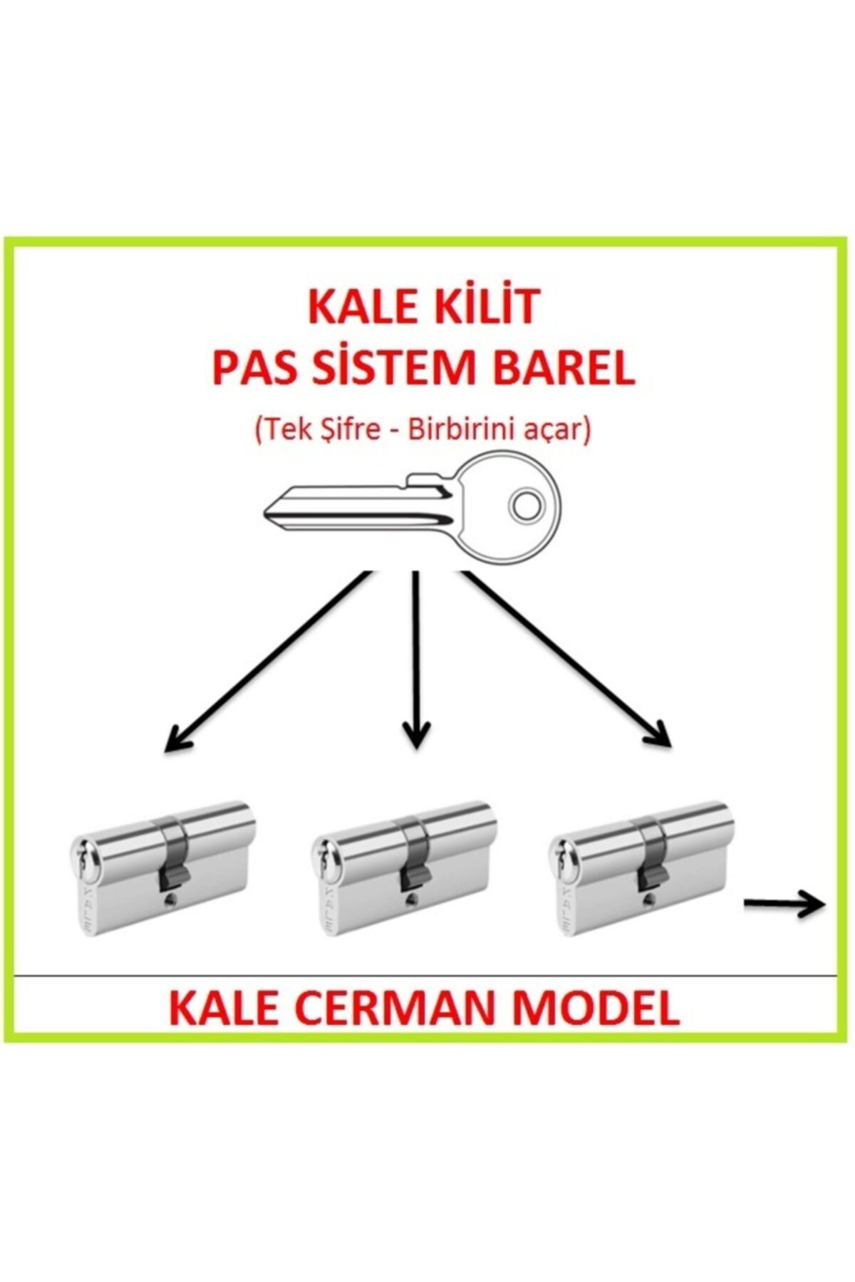 KALE Ortak Anahtarlı Cerman Barel - Pas Sistem - 68mm